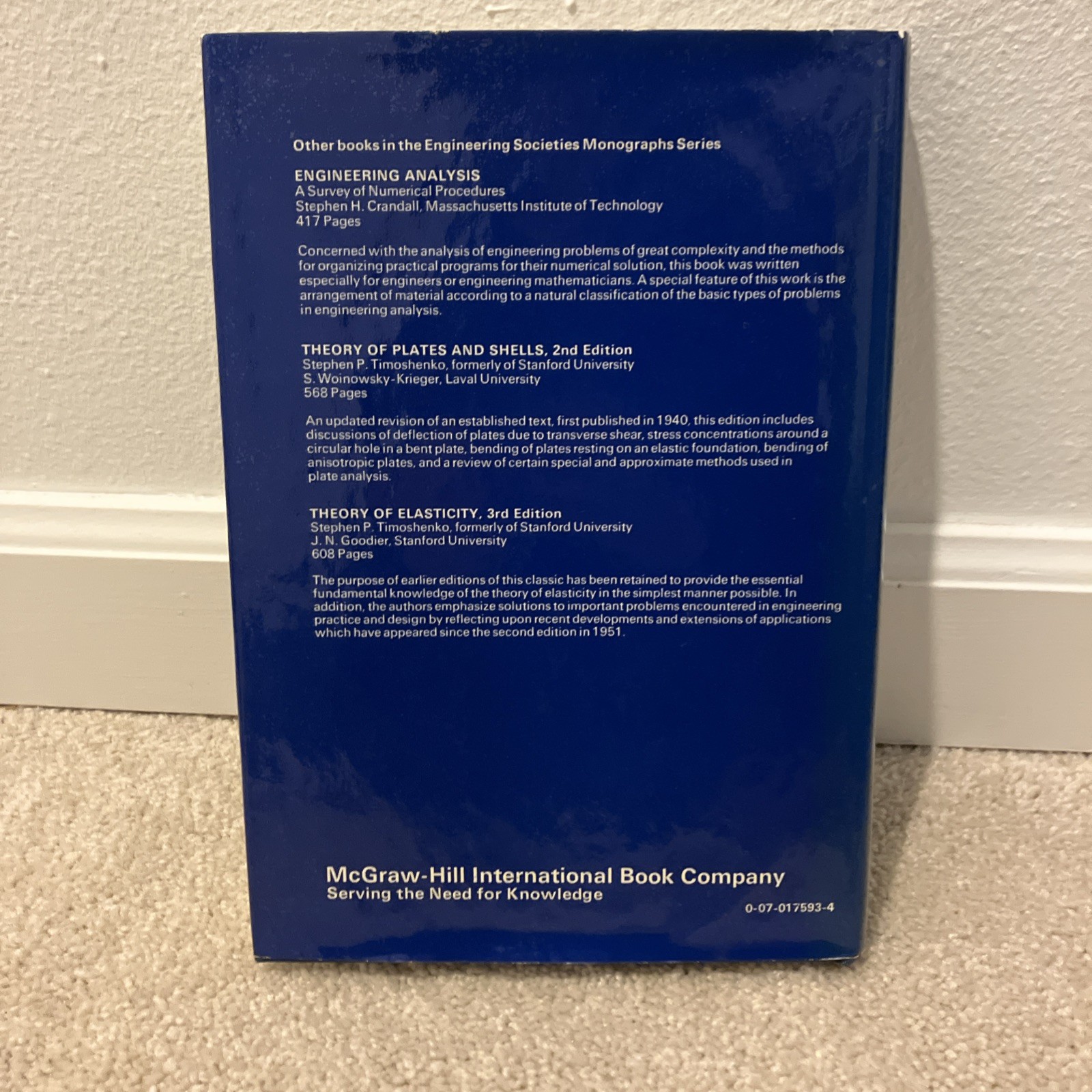 Beams Plates and Shells Engineering Societies Monographs Lloyd Hamilton Donnell