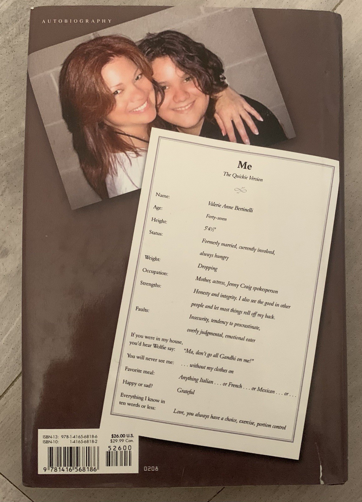 Losing It And Gaining My Life Back One Pound at a Time by Valerie Bertinelli HC