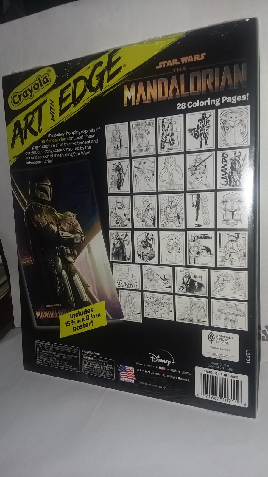Crayola Art With Edge Star Wars The Mandalorian 28 Pages + 1 Poster New Sealed