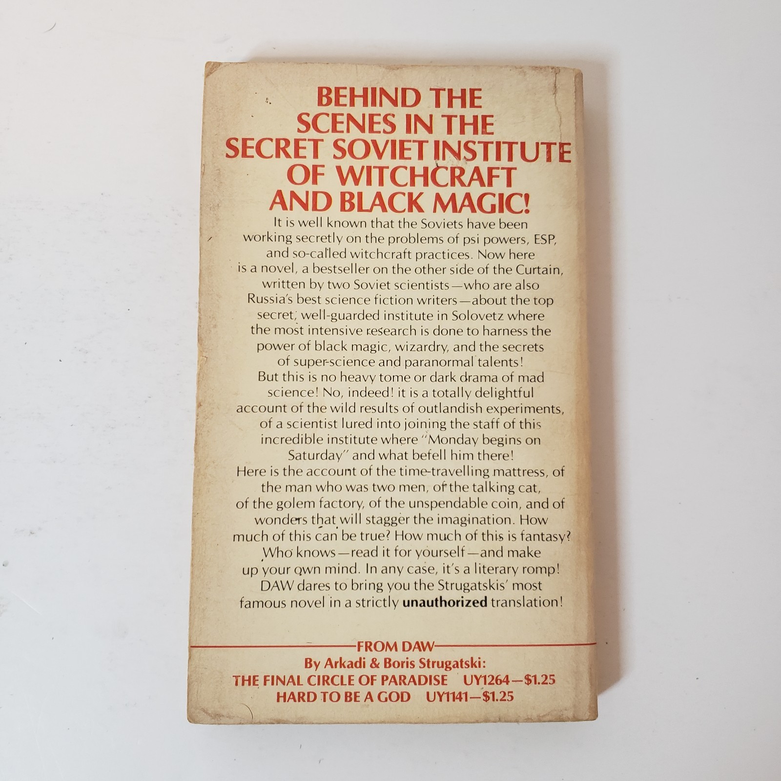Monday Begins On Saturday Paperback Book Arkadi & Boris Strugatski DAW 1977