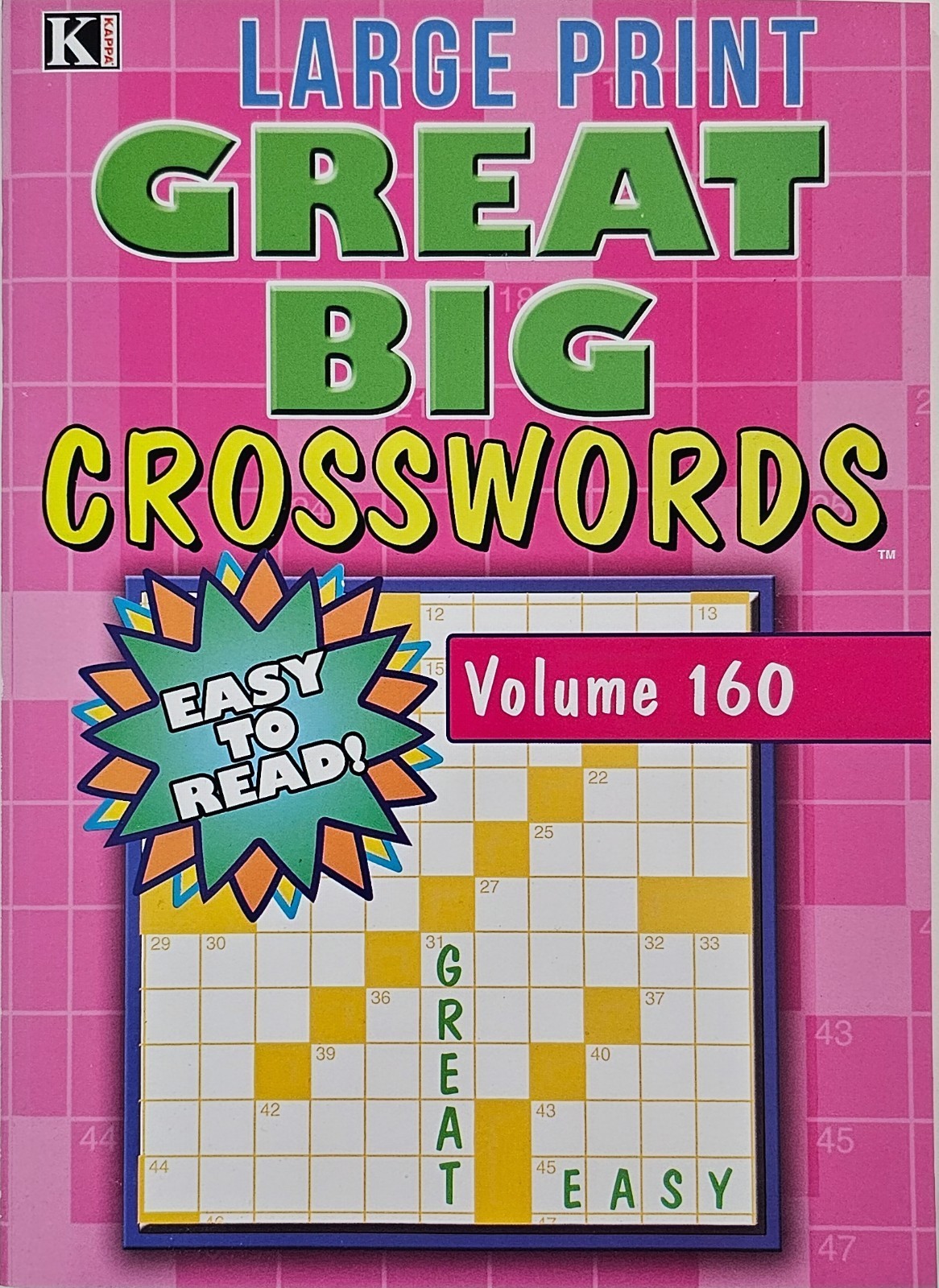 New 8 Large Print Great Big Crosswords Kappa Puzzle Books Vol#151-164 Fun Hobby