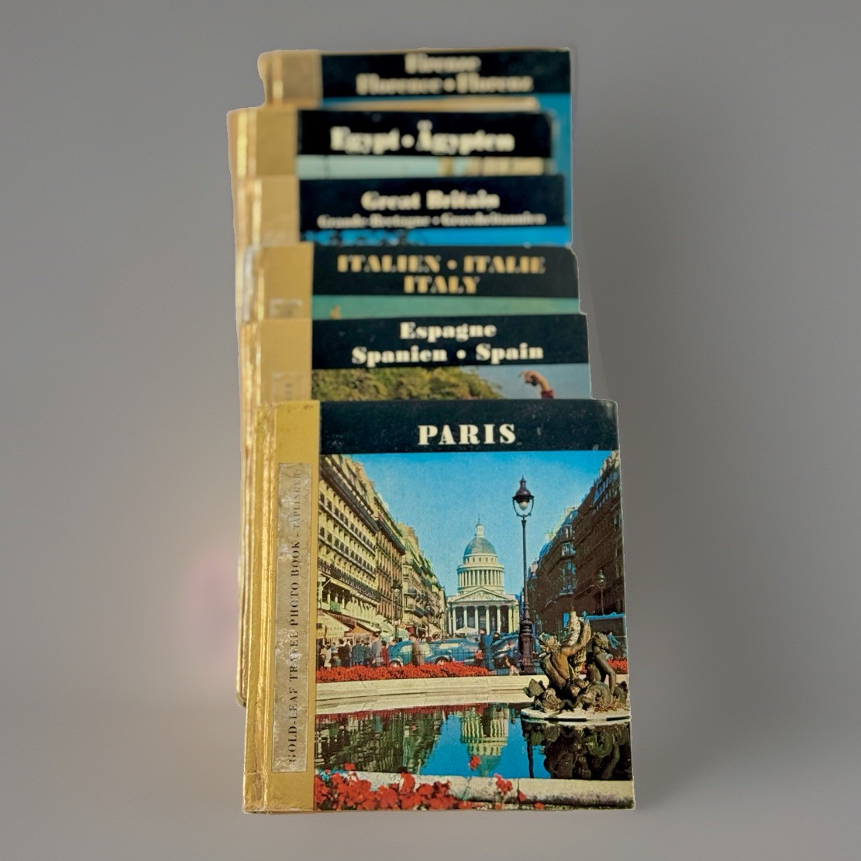 1960s Europe Travel Book Set 6 Miniatures Art Decoupage Vintage Photographs