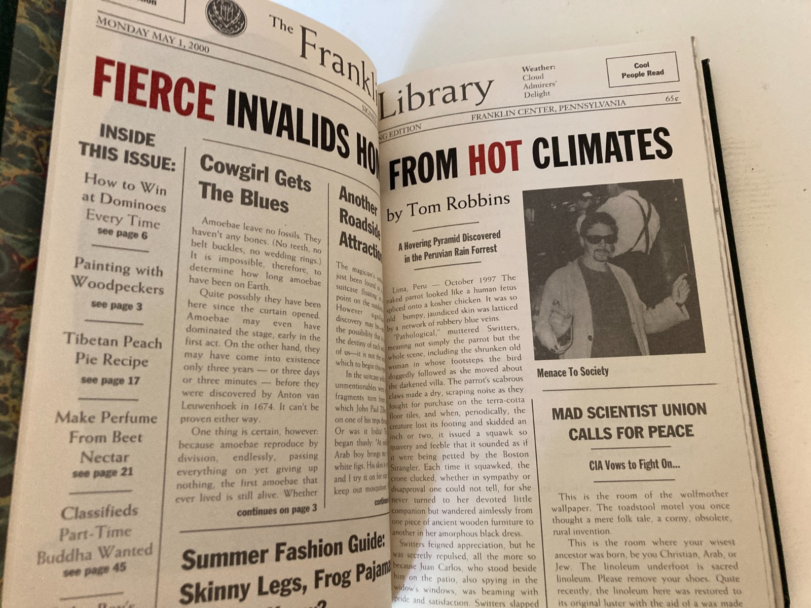 Fierce Invalids Hot Climates Tom Robbins 2000, HC SIGNED Franklin Library SEALED