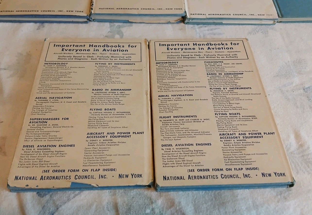 WWII National Aeronautics Council 1940s lot 10 books Diesel Aviation Engine Book