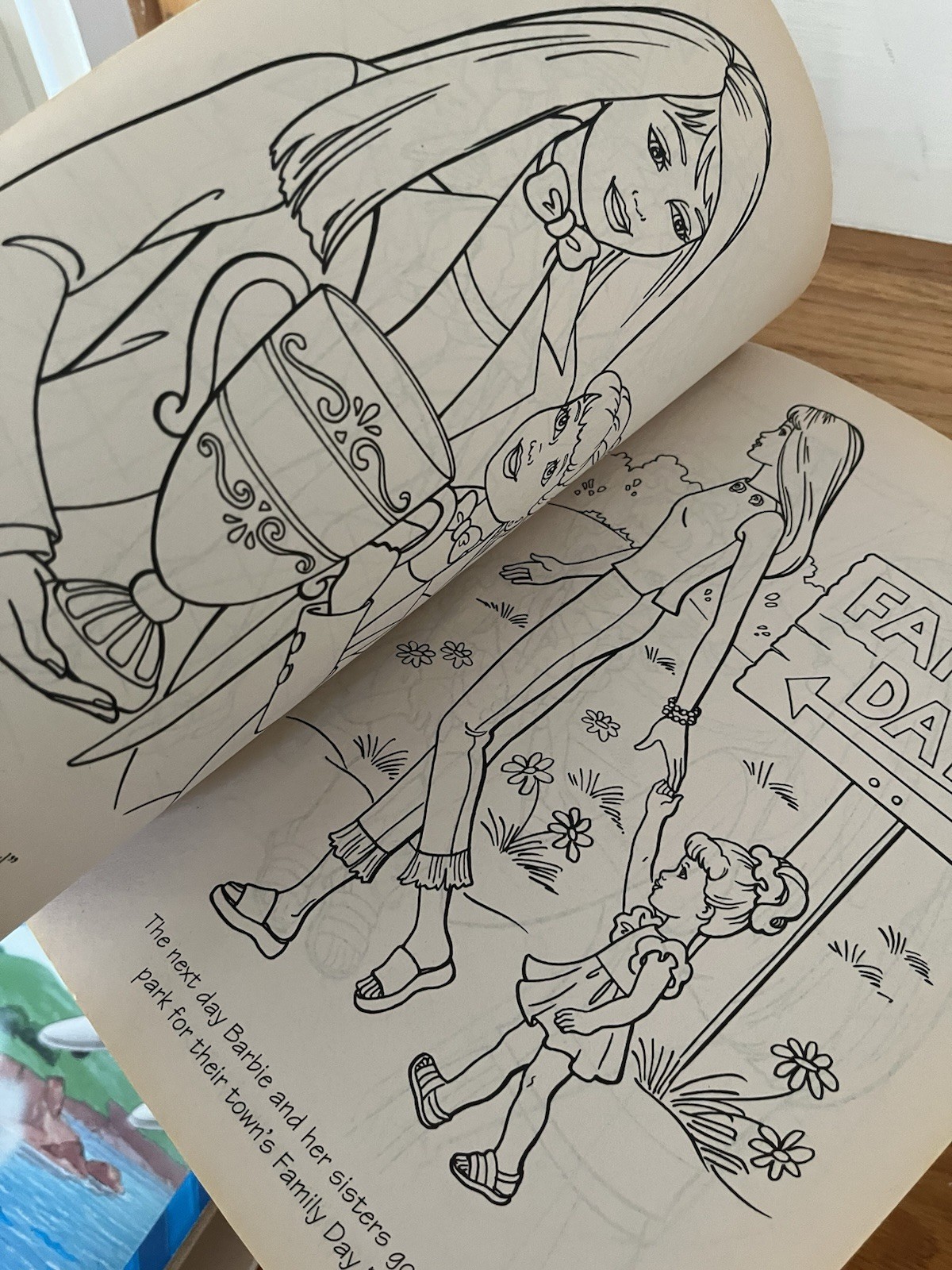 Barbie I Love My Family Coloring Book 5 pages marked on 2003