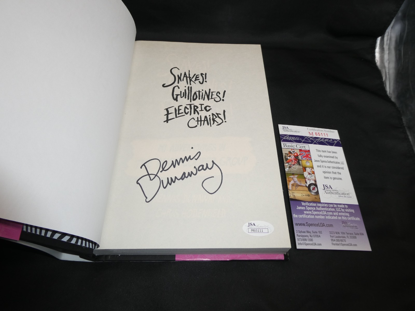Dennis Dunaway Signed Snakes Guillotines Alice Cooper Hardback Book JSA #M65111
