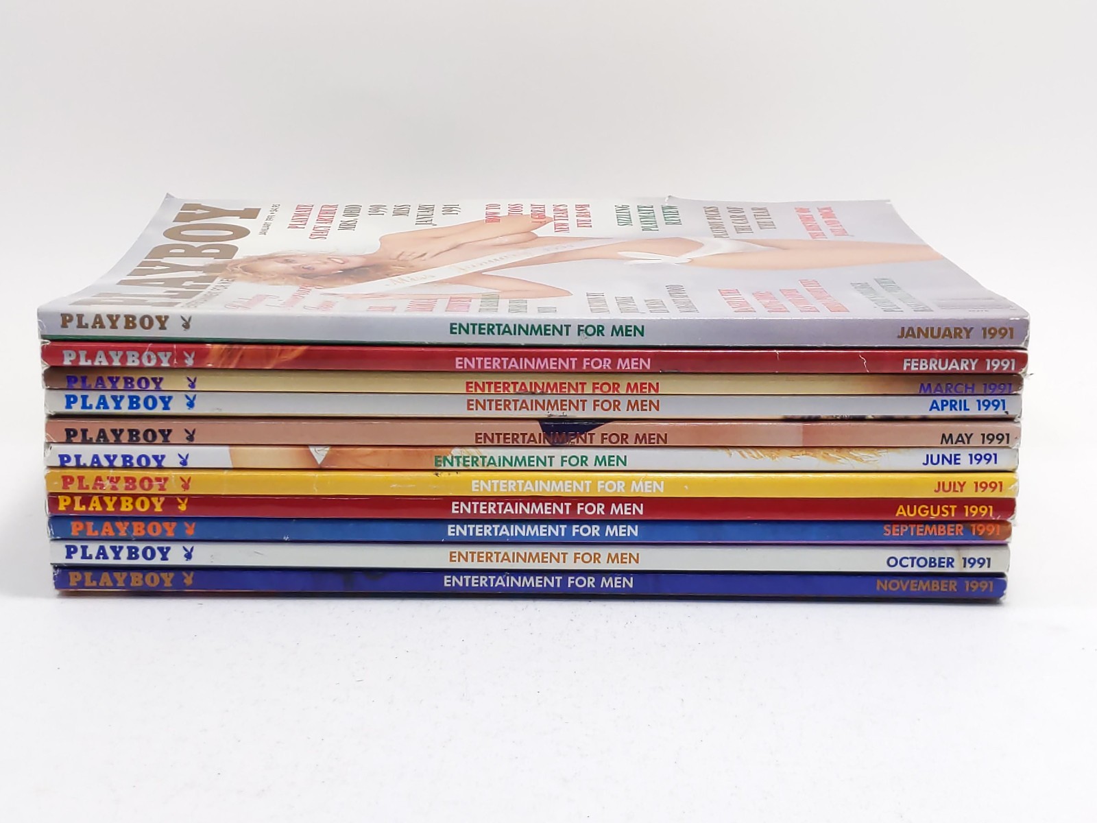 Vintage Playboy Magazine Lot of 11 Issues w/ Centerfolds 1991 missing December