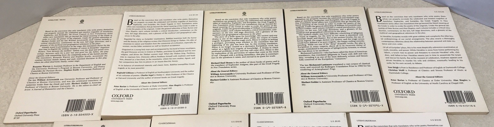 LOT OF 13 The Greek Tragedy in New Translations – ASSORTED TITLES – Paperbacks