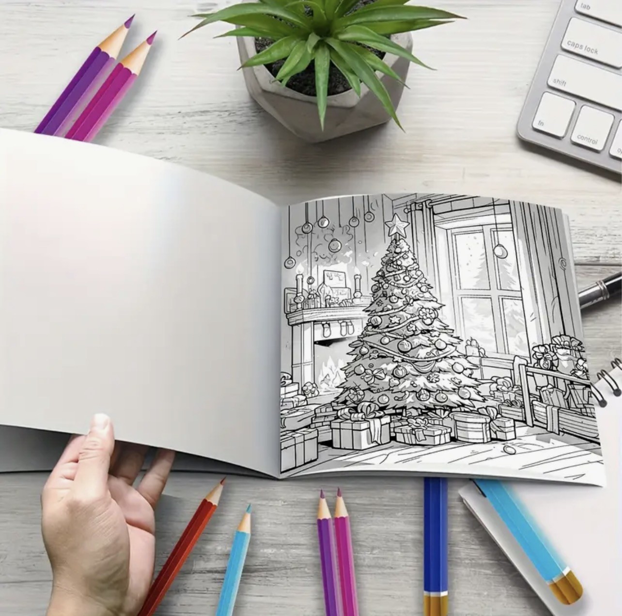 Christmas Tree & Gifts Coloring Book for Adults 14+ Book has 20 Pages Brand New