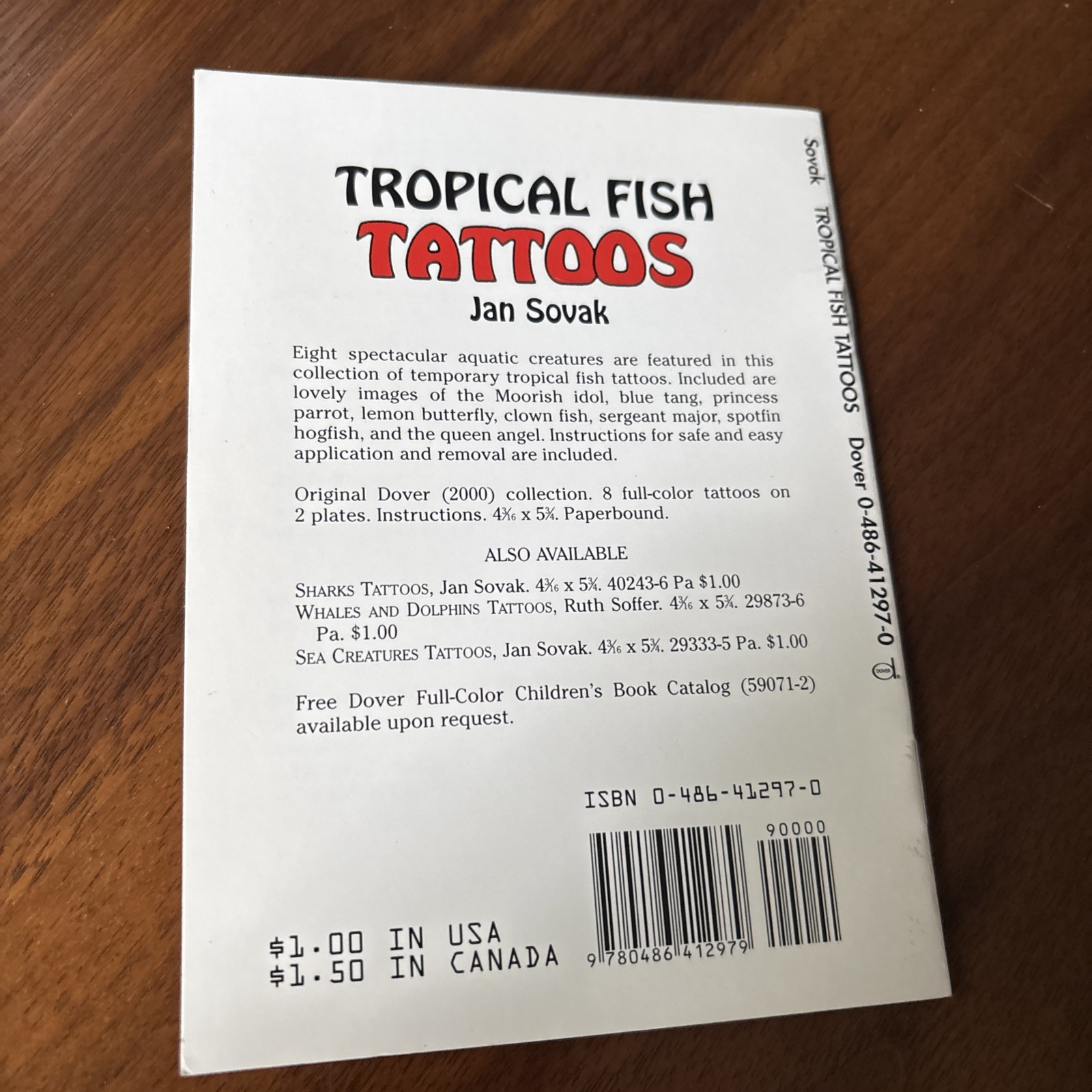 8 Tropical Fish Tattoos, Jan Sovak Little Book 4×5