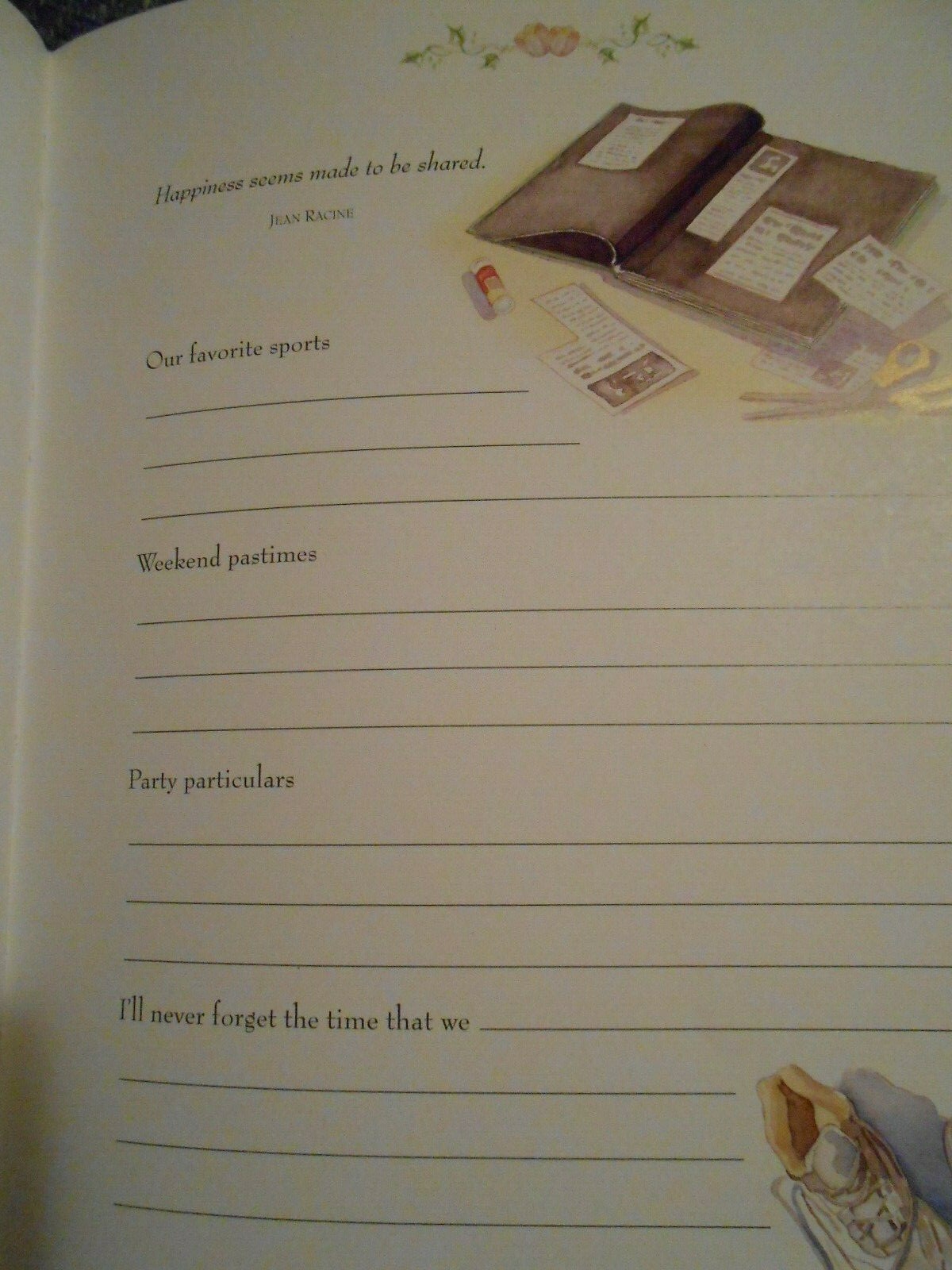 BOOK/ FRIENDS MEMORY BOOK-NEW IN SHRINKWRAP/ 2001/ 61 PAGES TO RECORD MEMORIES