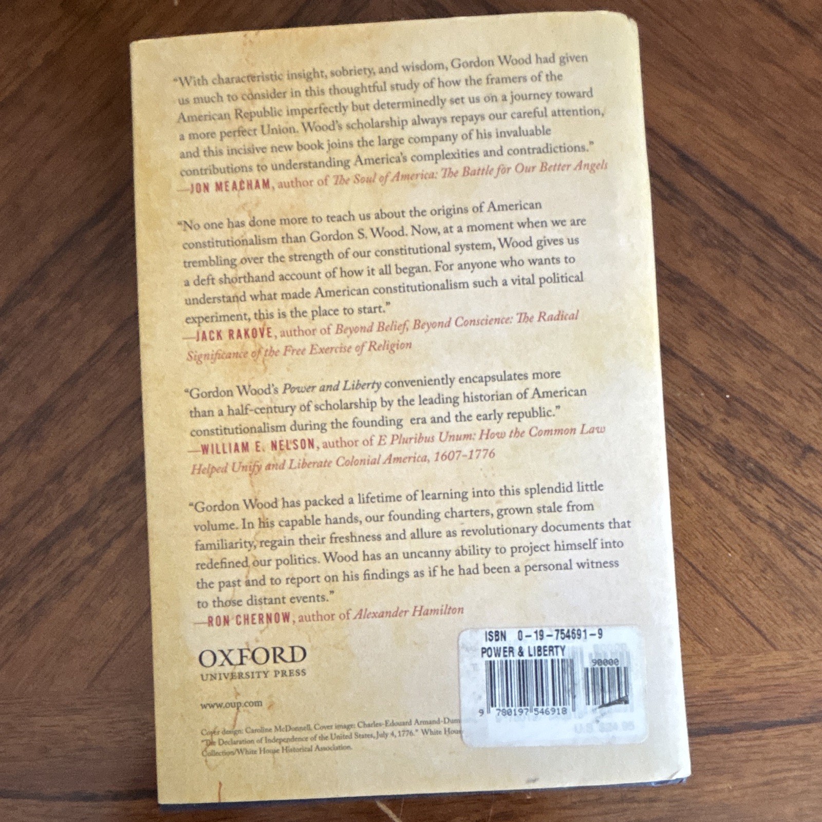 Power and Liberty Gordon S. Wood Paperback Oxford University Press