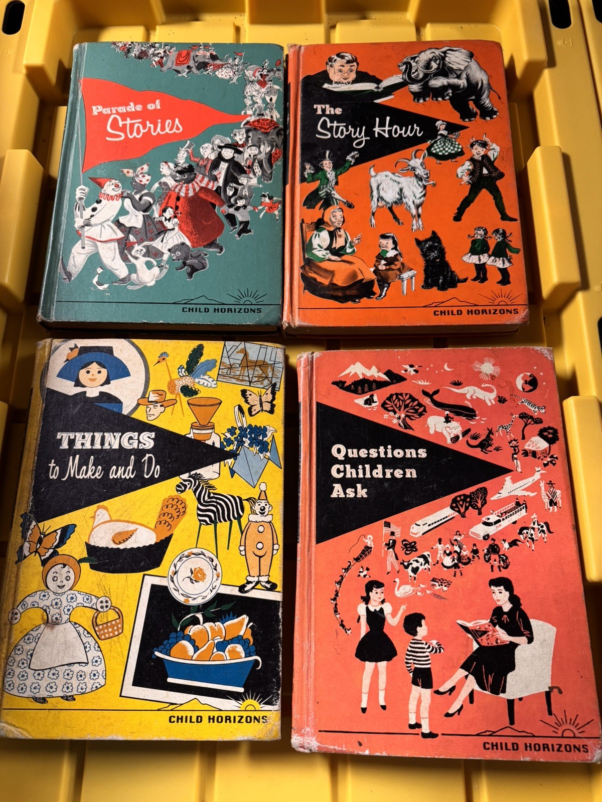 Homeschool Set of 4 Child Horizons Books Hardcover for Parents and kids 1960’s