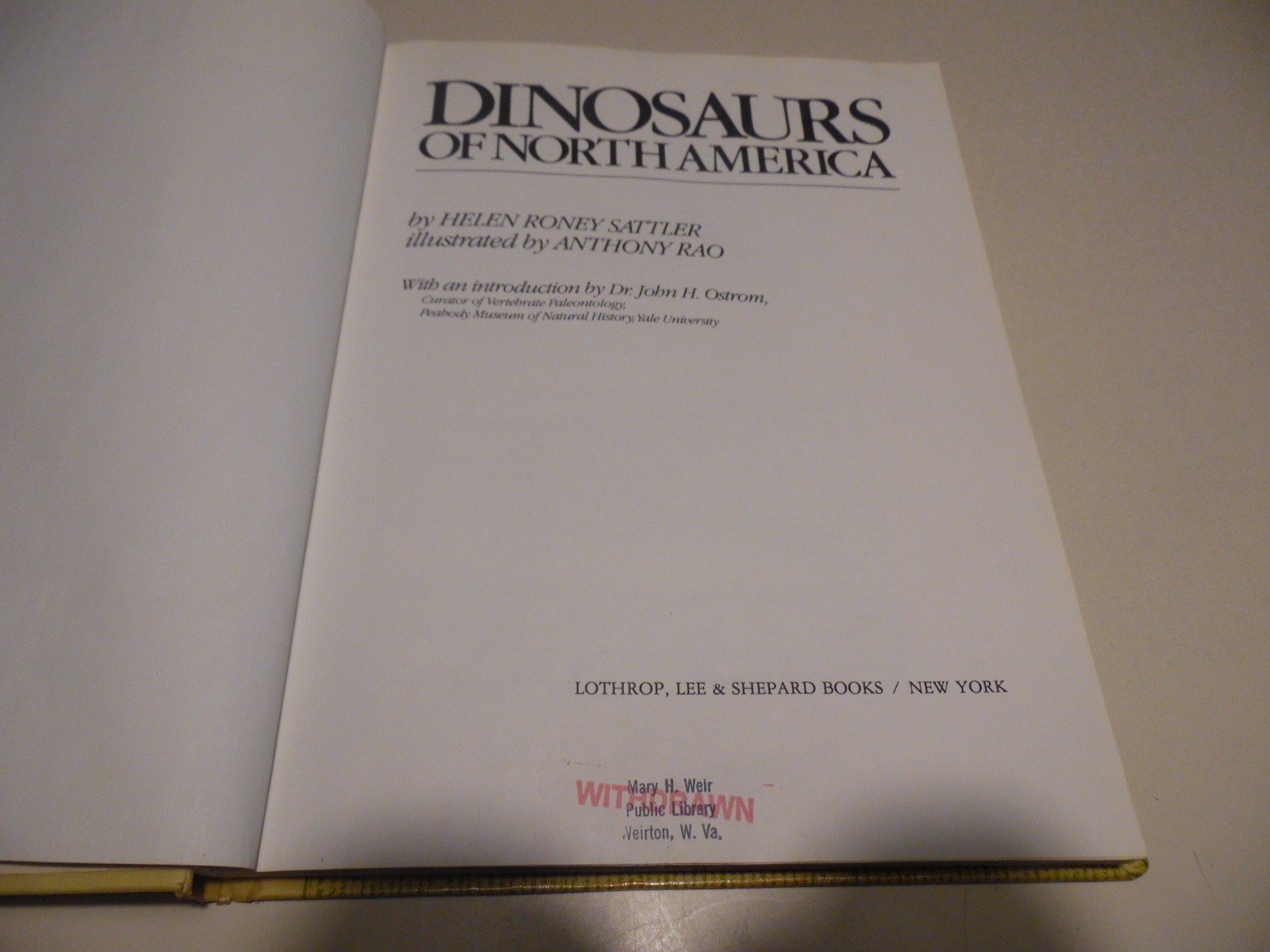 Dinosaurs of North America by Helen Roney Sattler