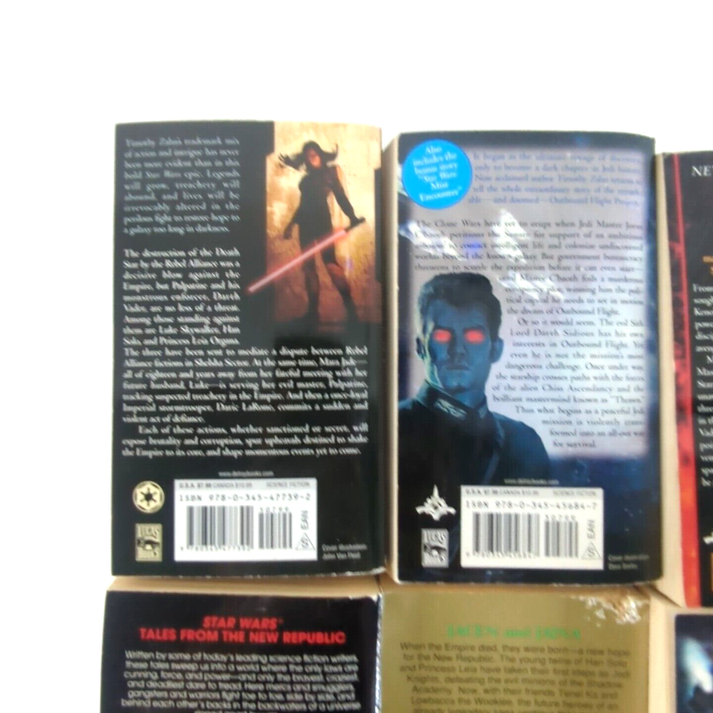 Star Wars Book Lot of 7 Paperback Novels Mixed Series 1990s Early 2000s Used