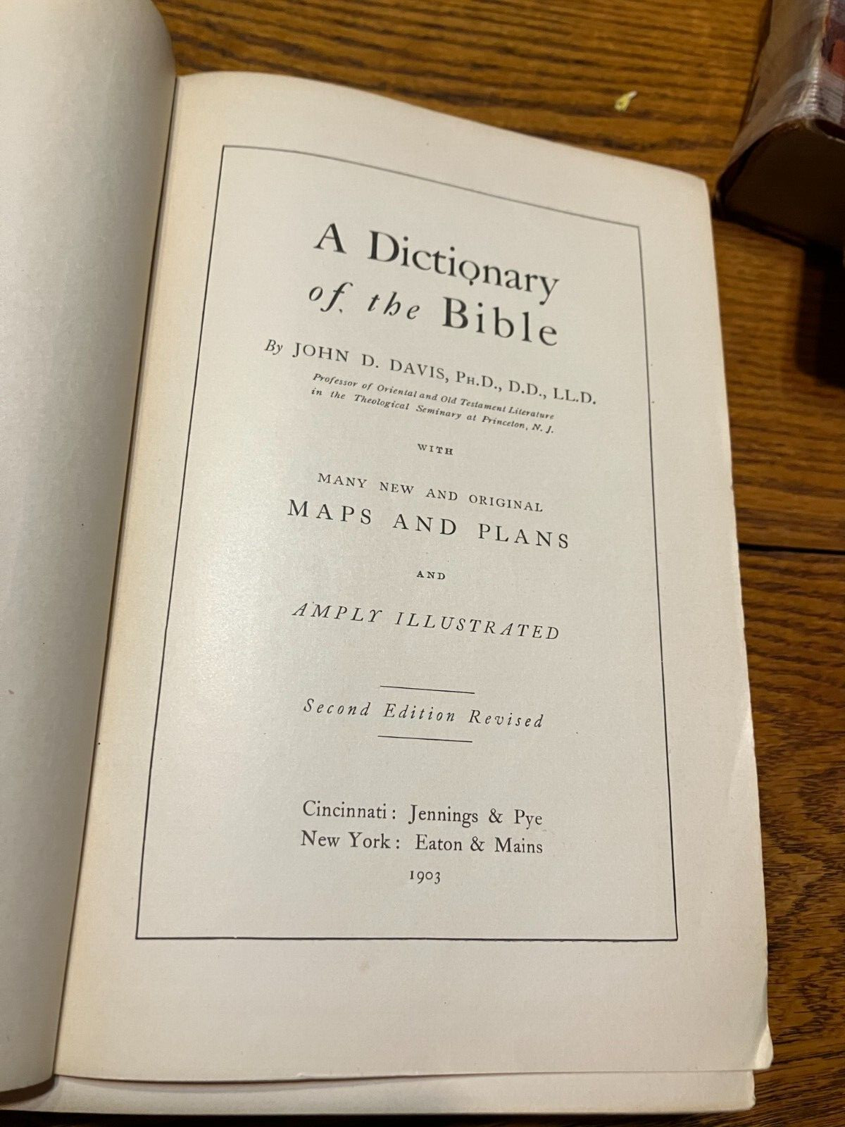 A Dictionary of the Bible John D. Davis The Westminster Press 1903 Second Editio