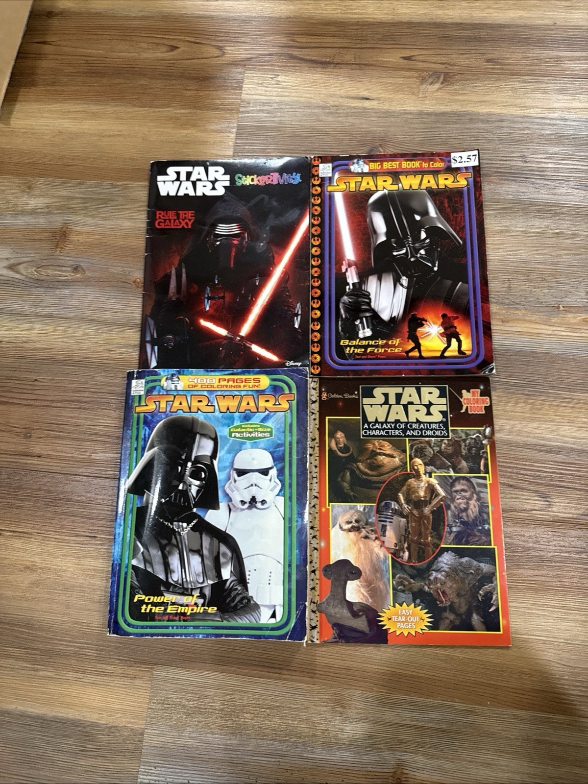 Four VINTAGE COLORING BOOKS 1990s 2000s Star Wars Uncolored Look and color!
