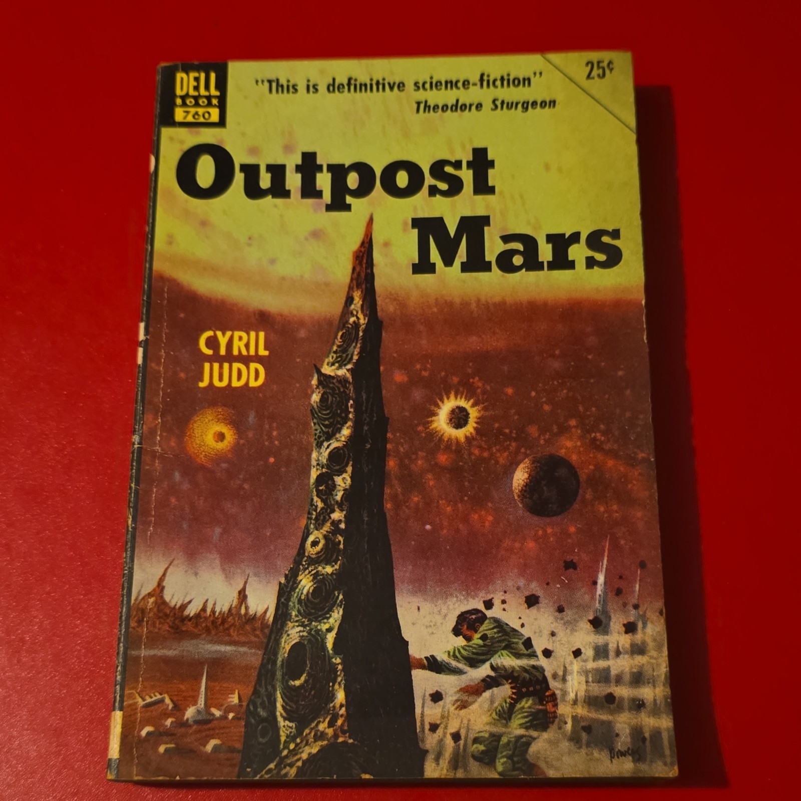 1952 Outpost Mars Cyril Judd Dell #760 Vintage Sci-Fi Paperback Richard Powers