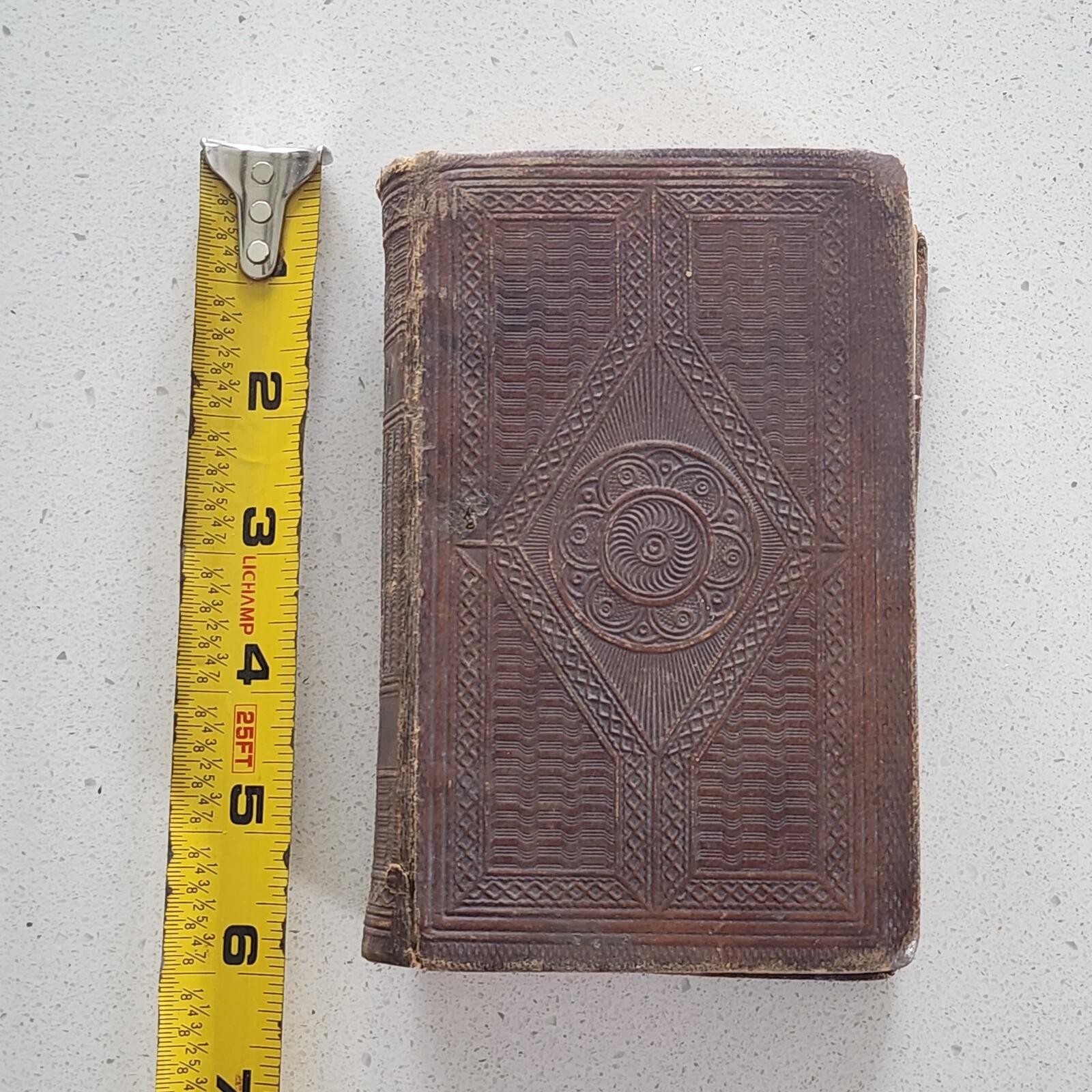 Antique c1860s Victorian Holy Bible Leather Bound Pocket Edition with Gilt Edges