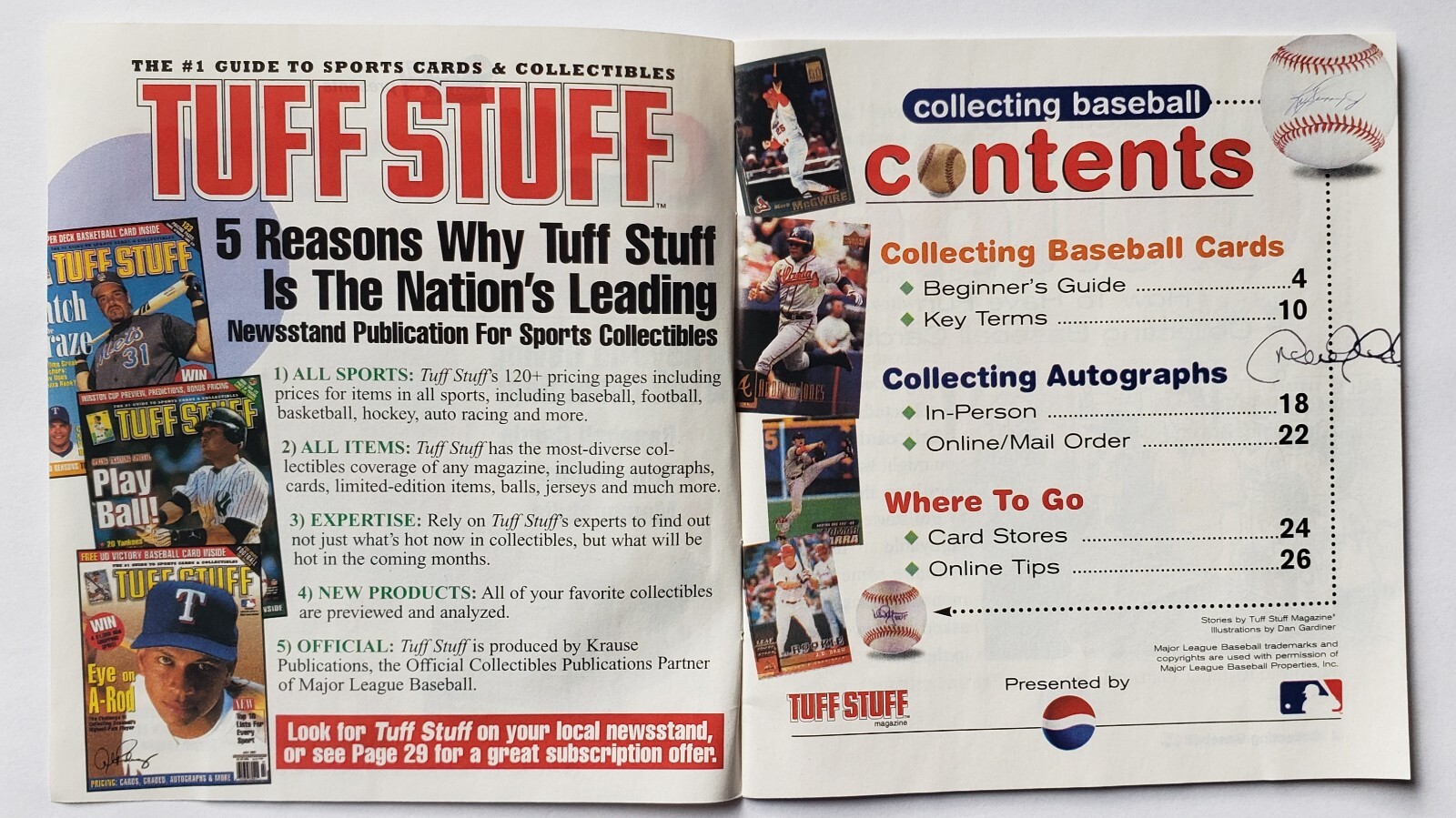 Vintage 2001 Pepsi Collecting Baseball Cards Booklet Magazine Comic MLB Mint