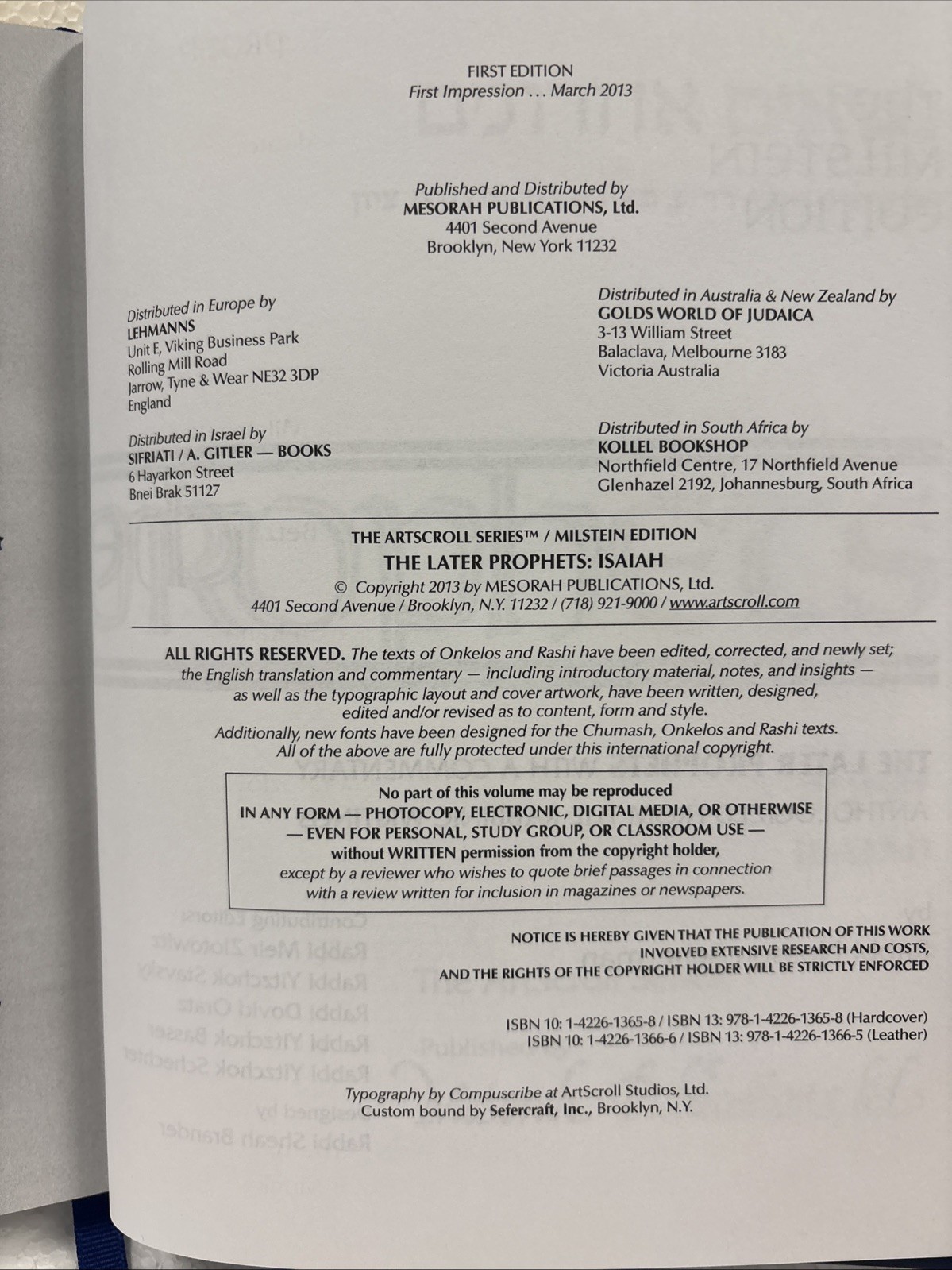 The Milstein Edition: The Later Prophets: Isaiah, Jeremiah, The Twelve Prophets