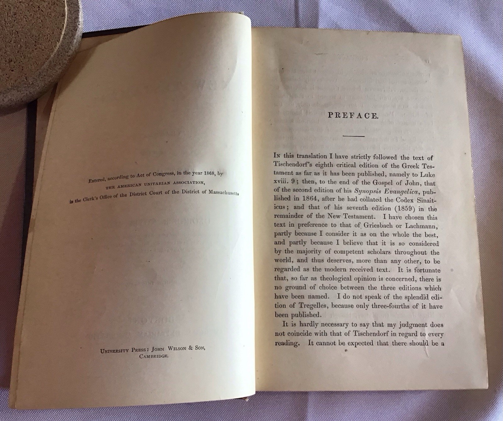 New Testament: Translated From the Greek Text of Tischendorf, by George R Noyes