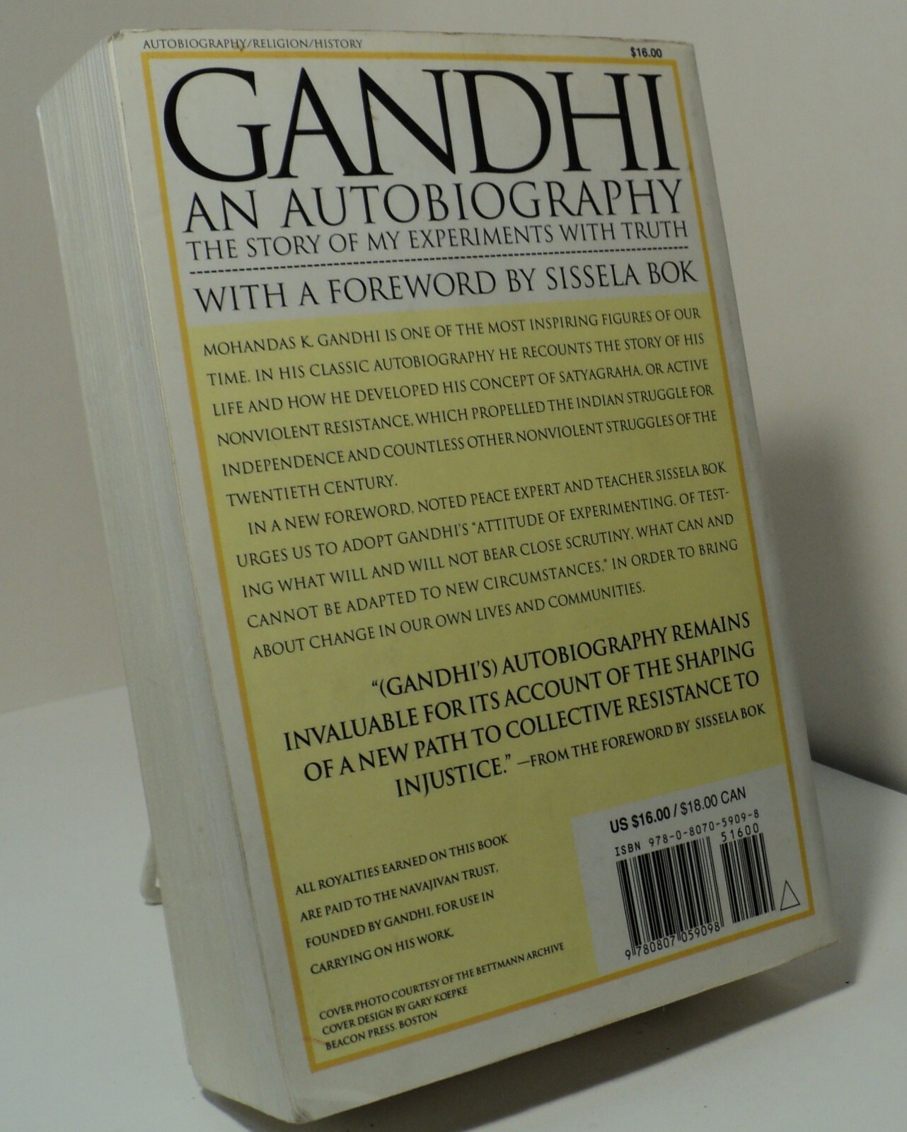 Gandhi – An Autobiography by Mohandas K Gandhi – 1993