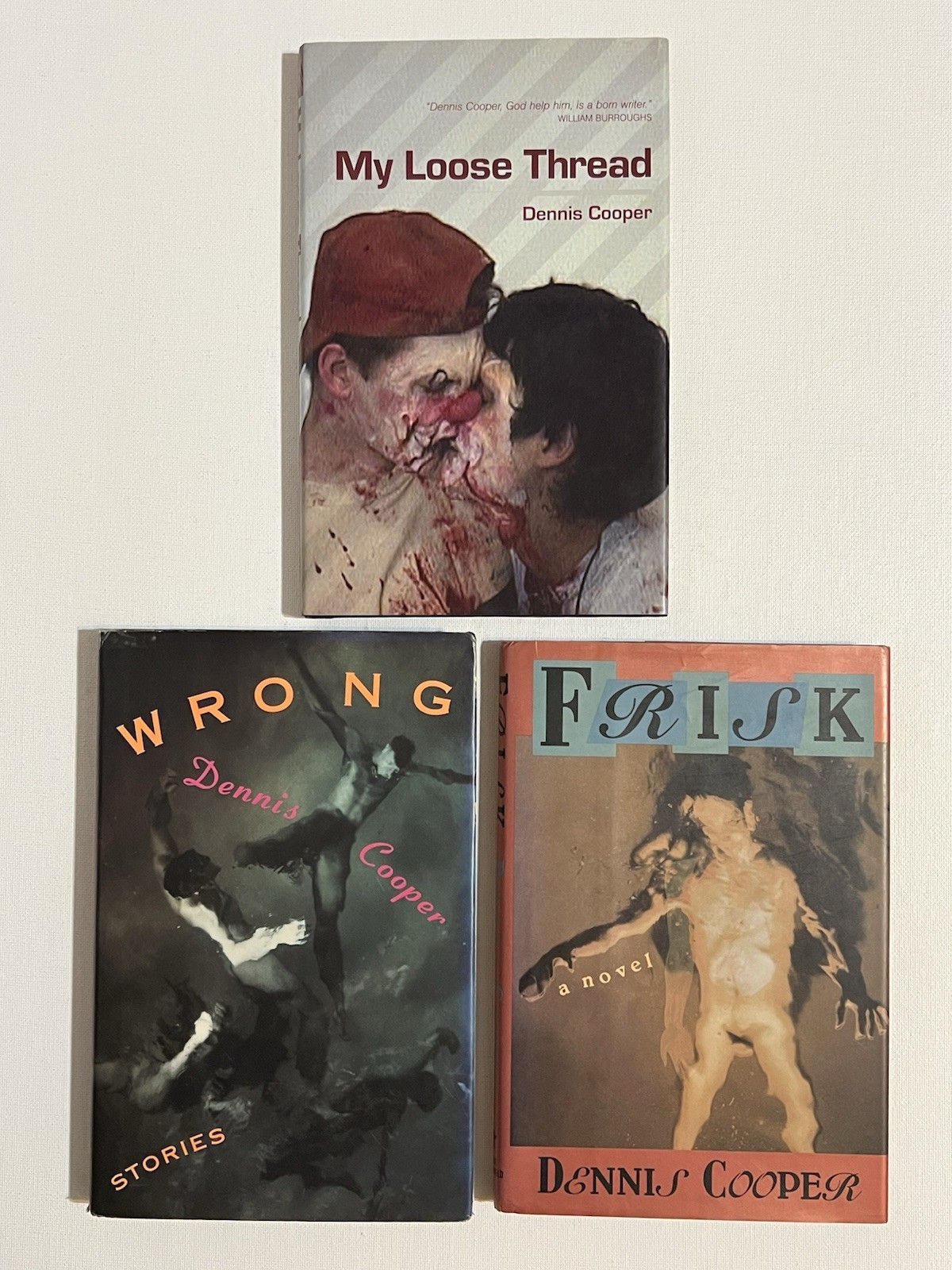 1st Edition Dennis Cooper Transgressive Gay HC Book Lot Frisk My Loose Thread
