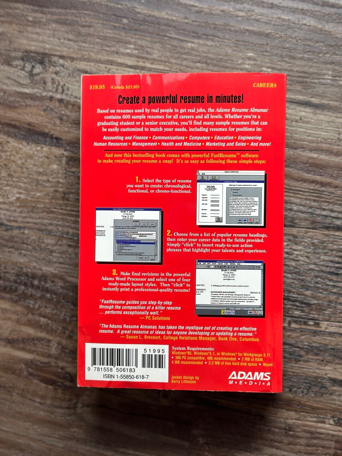 Adams Resume Almanac and Disk by Adams Media Corporation Staff (Copyright 1996)