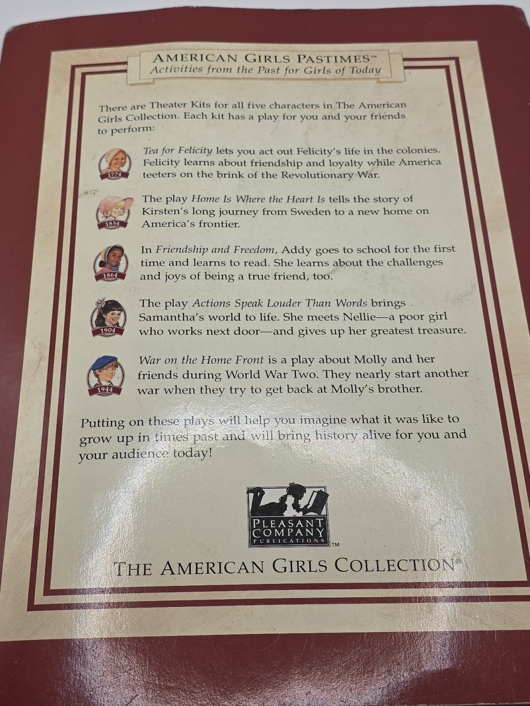 Vtg American Girls Pastimes Samantha’s Theater Kit Director’s Guide & 4 Scripts