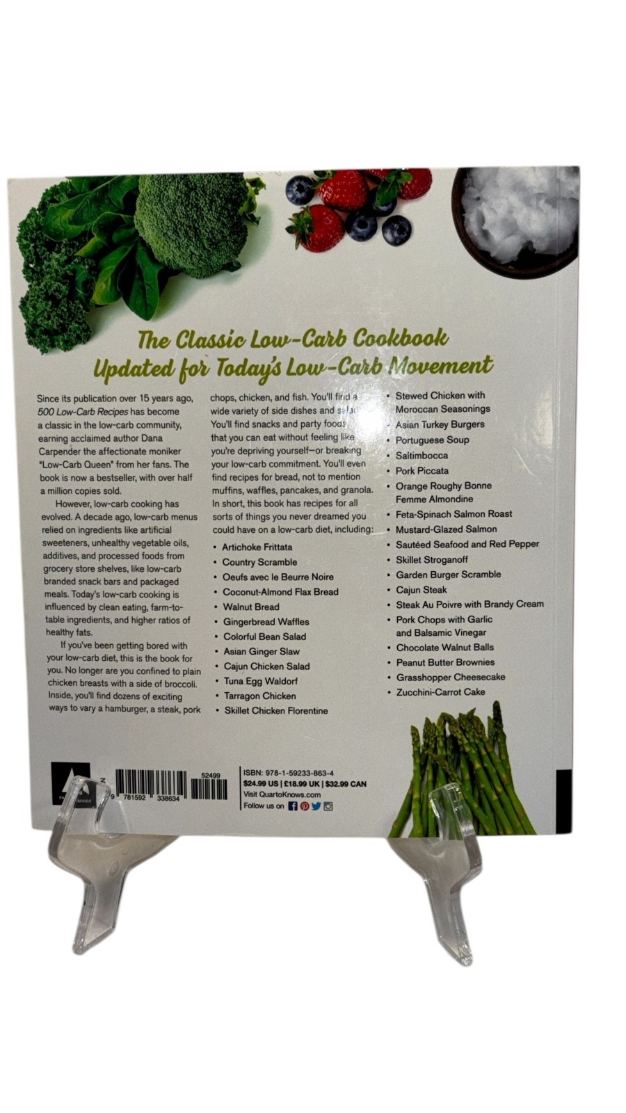 Lot of 1 Low-Carb Cookbooks Dana Carpender- 500 Recipes and 15 Minute Meals