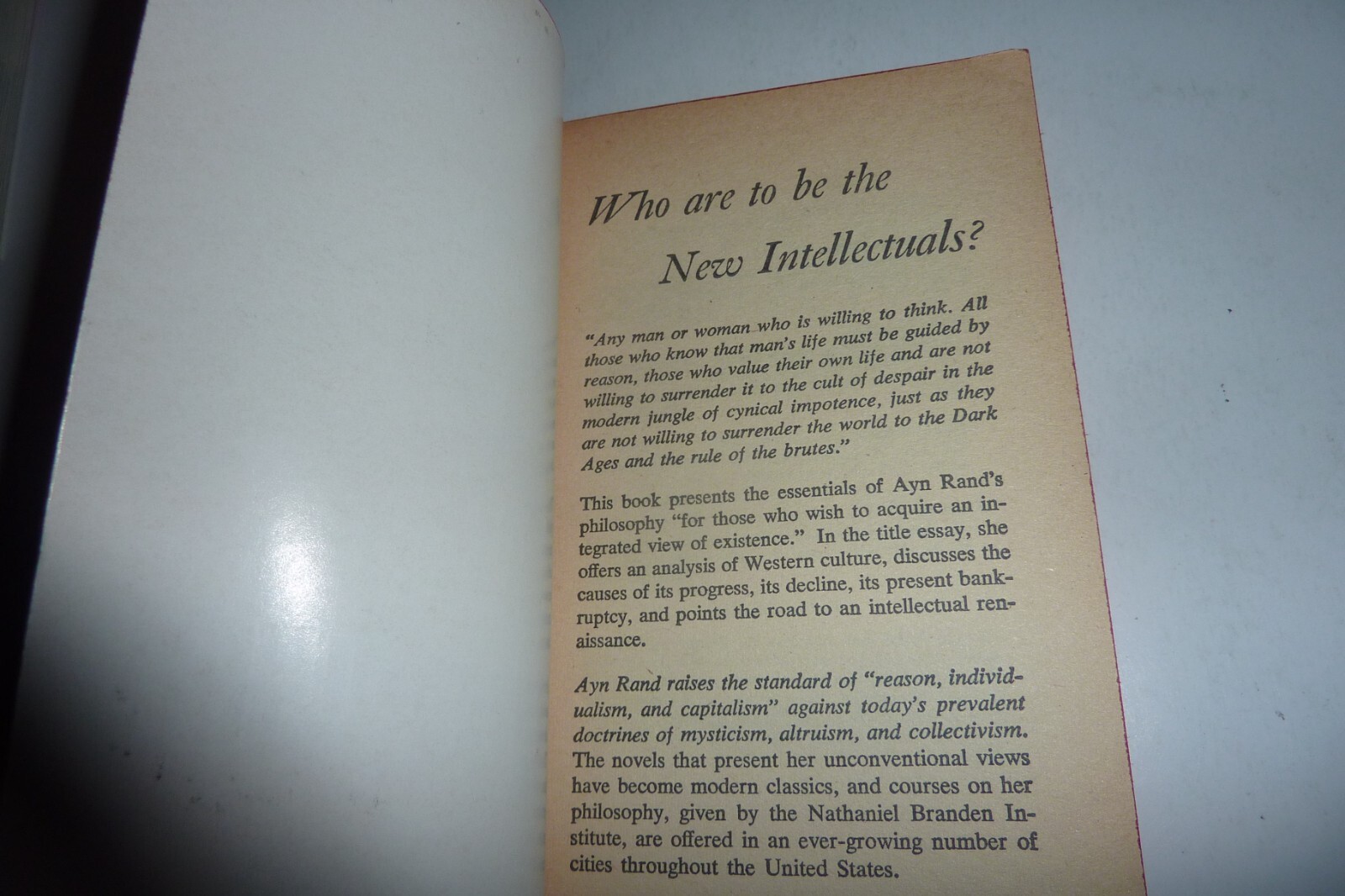 FOR THE NEW INTELLECTUAL Ayn Rand Vintage PB Signet 1963 1st Print Nice Copy
