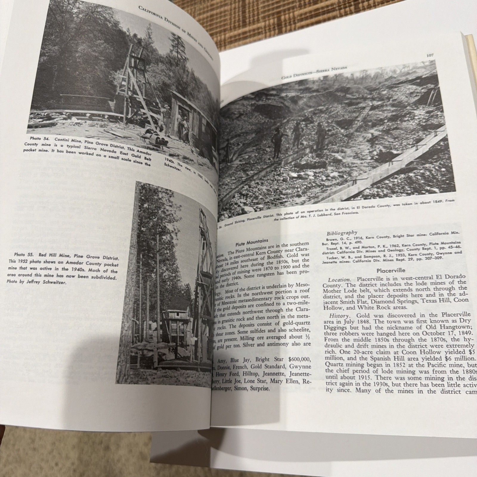 Gold Districts Of California Bulletin 193 w/ Fold-Out Map 6th Printing 1992