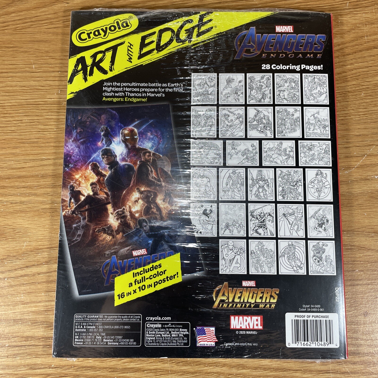 🎨Crayola Art With Edge Marvel Avengers Endgame 28 Pages + 1 Poster Sealed New