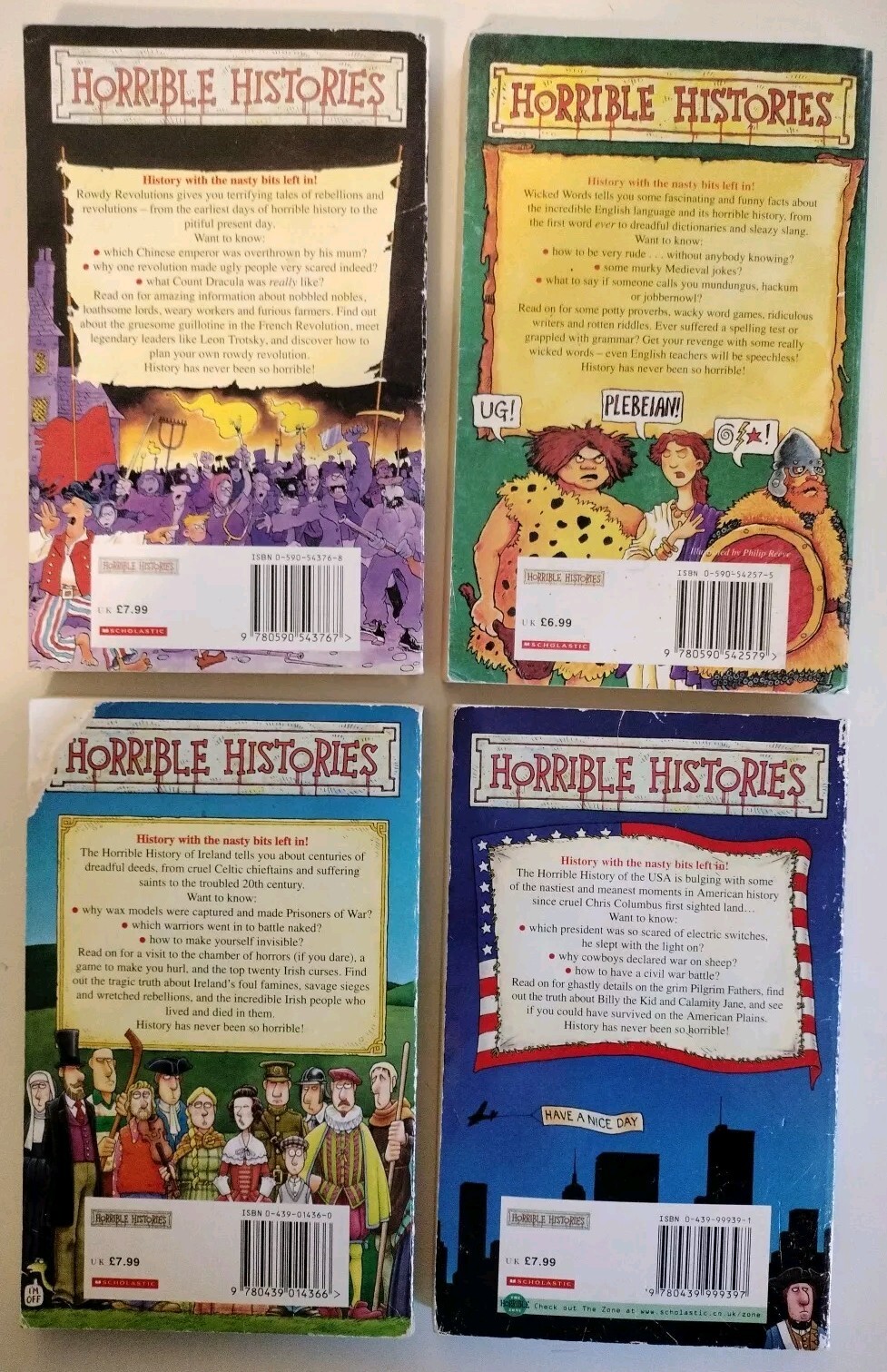 HORRIBLE HISTORIES x11 by Terry Deary PB Scholastic vintage 1990’s & 2000’s