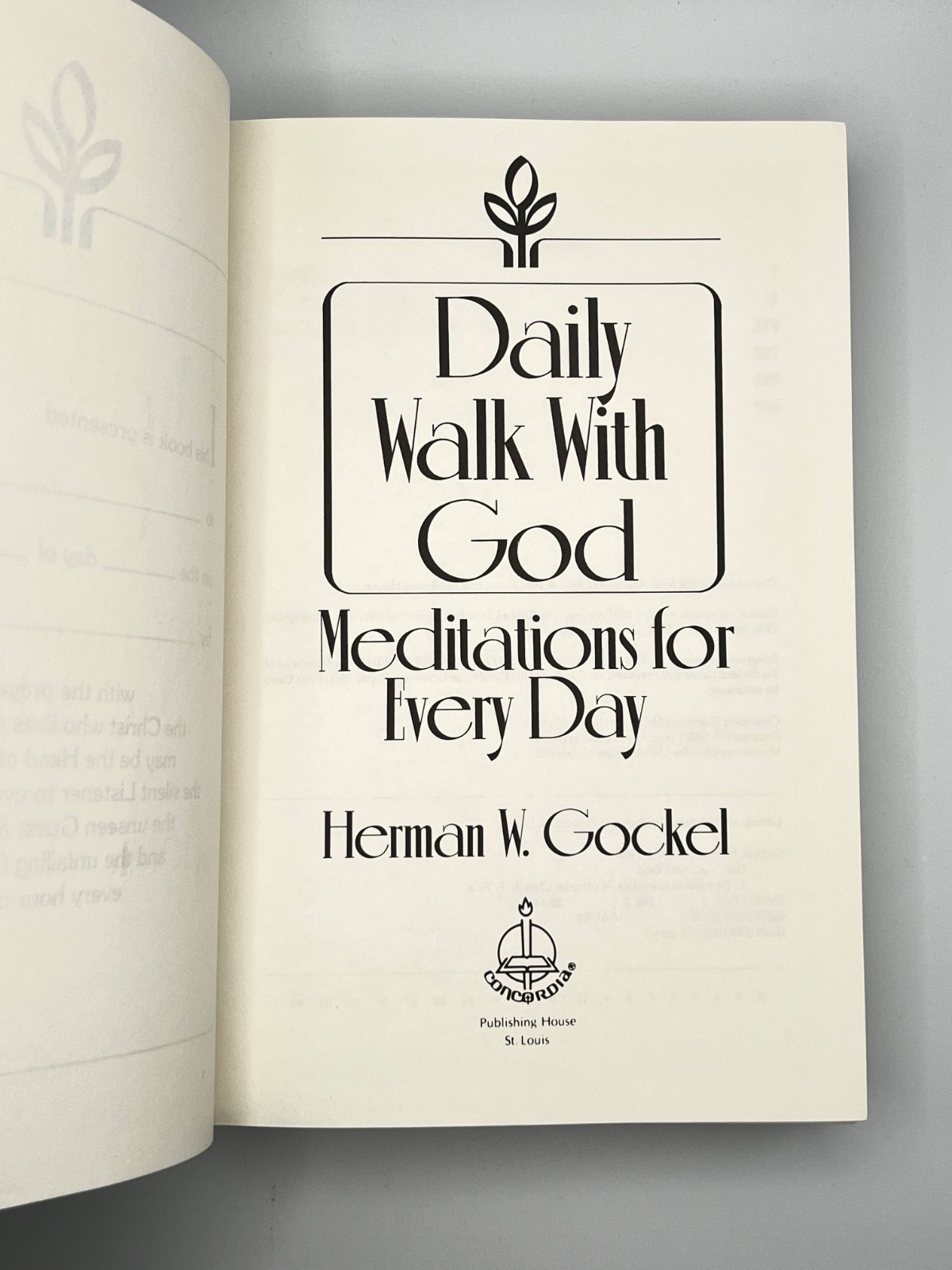 Daily Walk With God: Meditations For Every Day By Herman W. Gockel 1982 VG