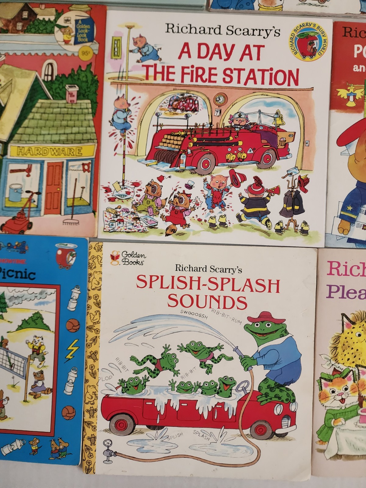 Lot 14 Richard Scarry Picture Books Golden Books Busy Busy Town Storybooks