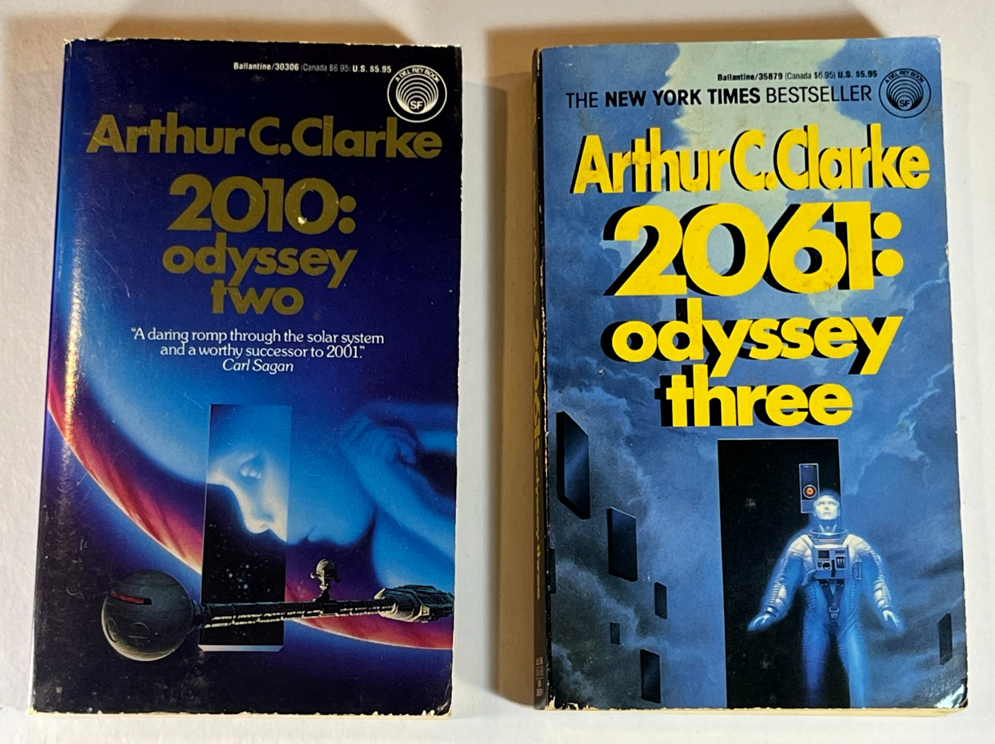 Arthur C. Clarke 2010 A Space Odyssey 2061 one two 1 2 Paperback lot PB Del Rey