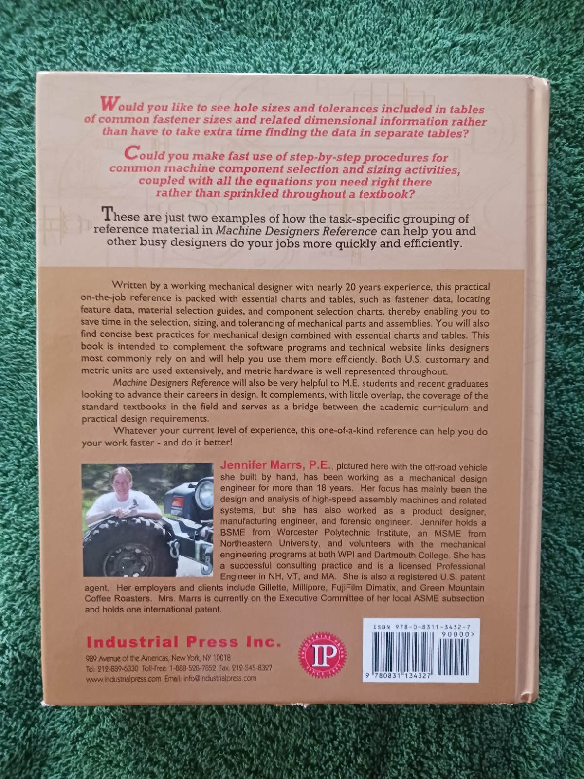 Machine Designers Reference by Jennifer Marrs Hardcover 2012
