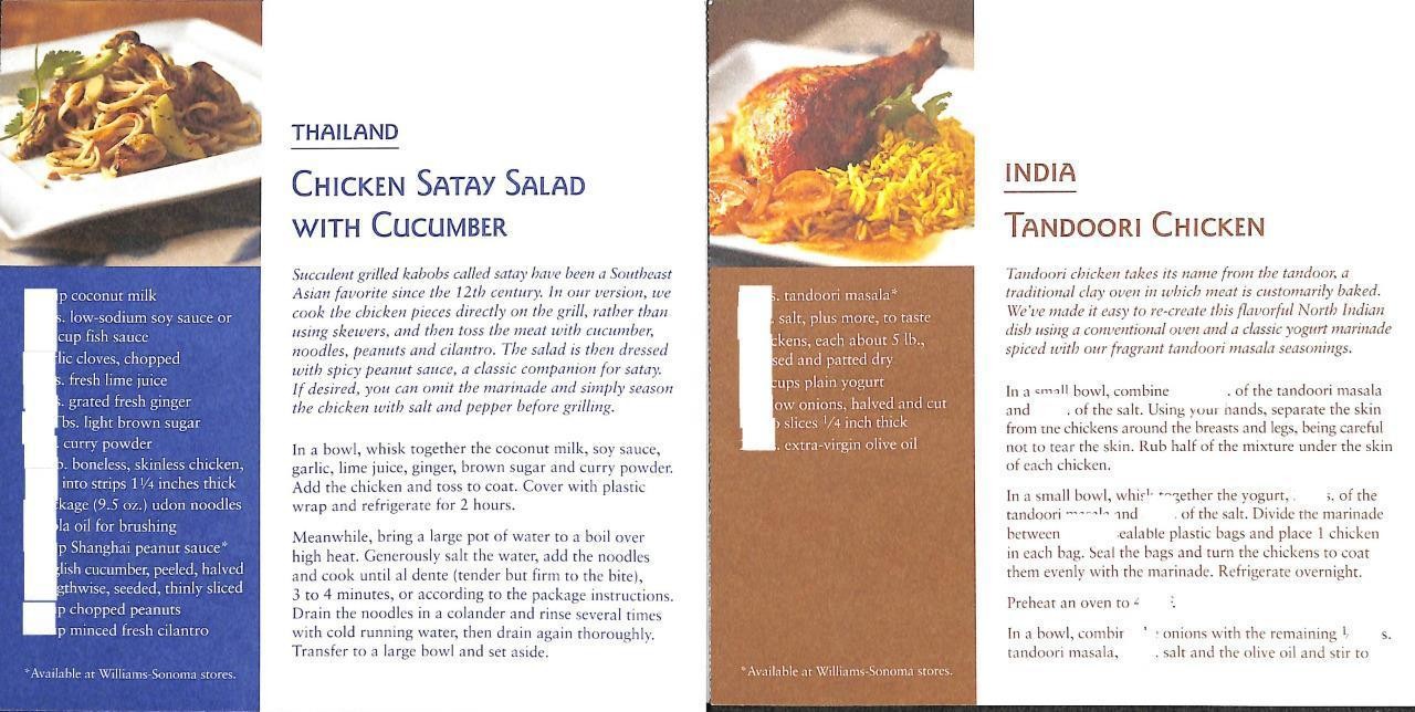 2 Williams-Sonoma Recipe Pamphlets: Spice Route and The Flavors of Asia