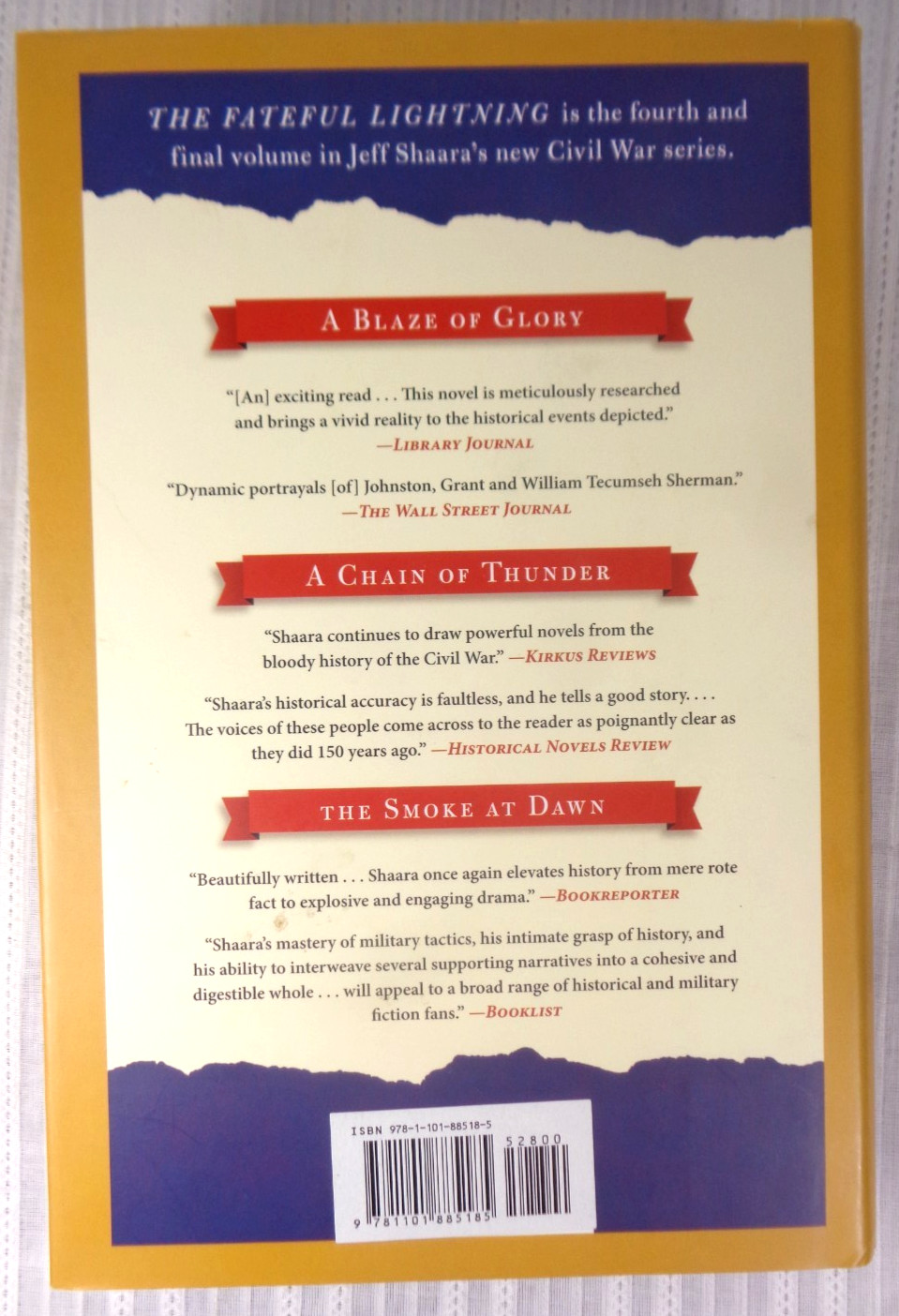 Jeff Shaara – The Fateful Lightning Signed Civil War Novel 1st Ed HC/DJ VG!