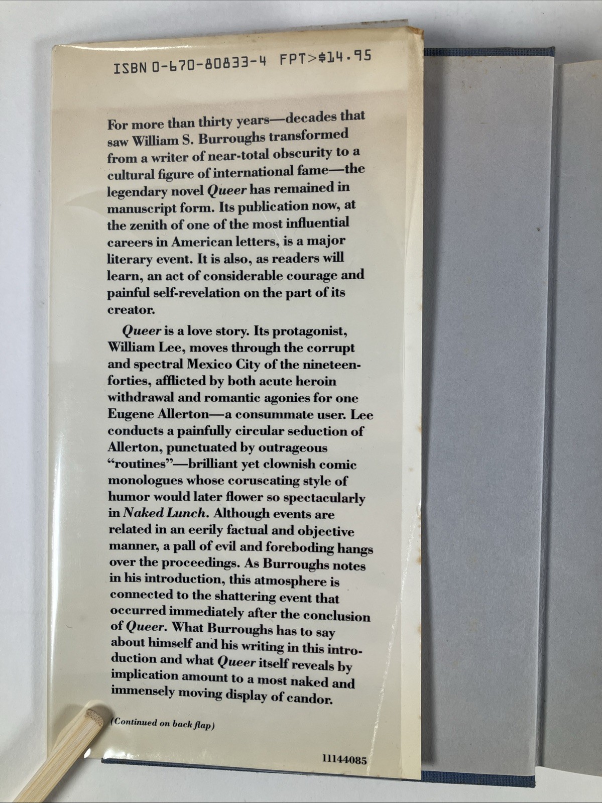 Queer 1985 William Burroughs First edition 1st printing HC DJ clippings heroin