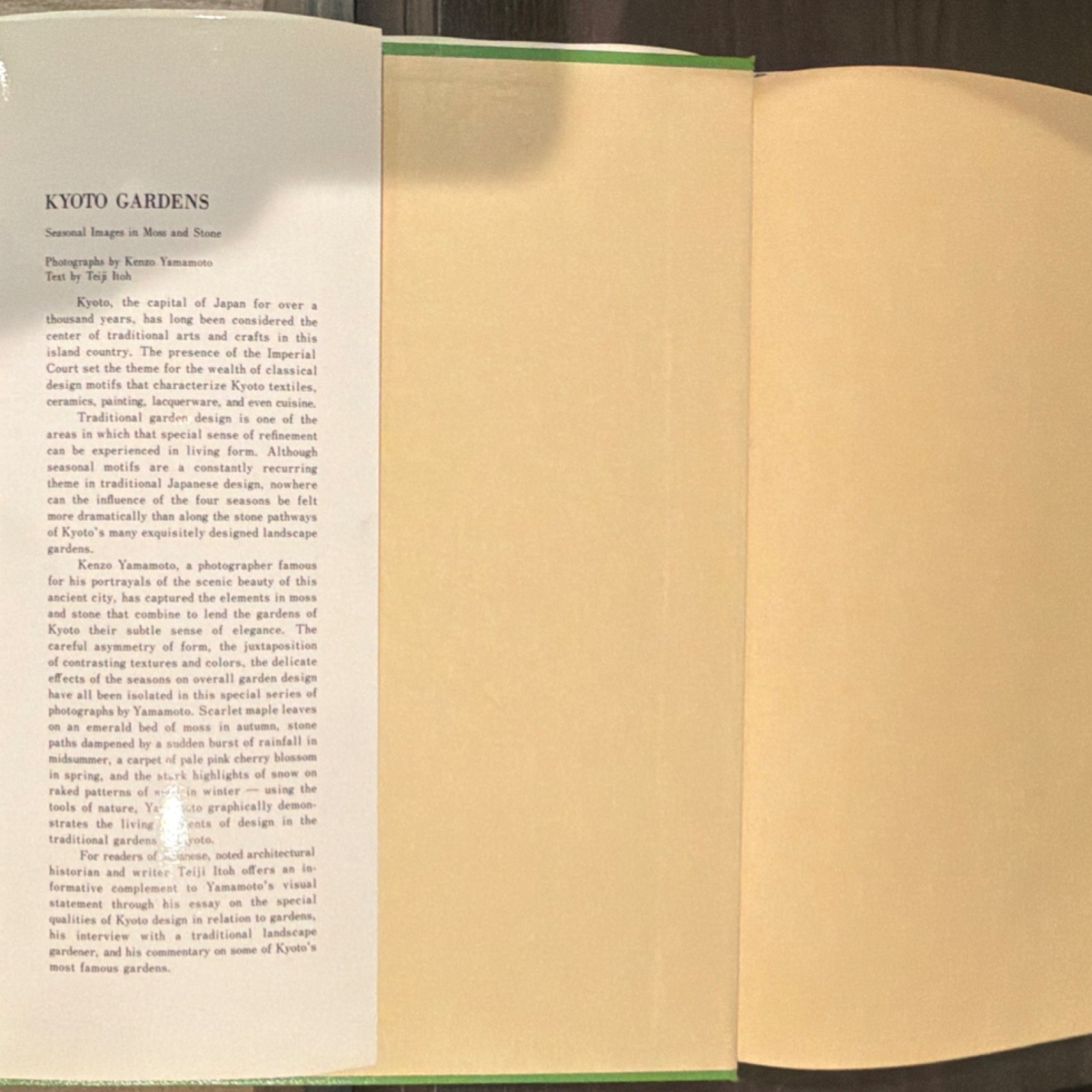 Kyoto Gardens K Yamamoto (1989, First English Ed, HC, Mitsumura) Japanese Design
