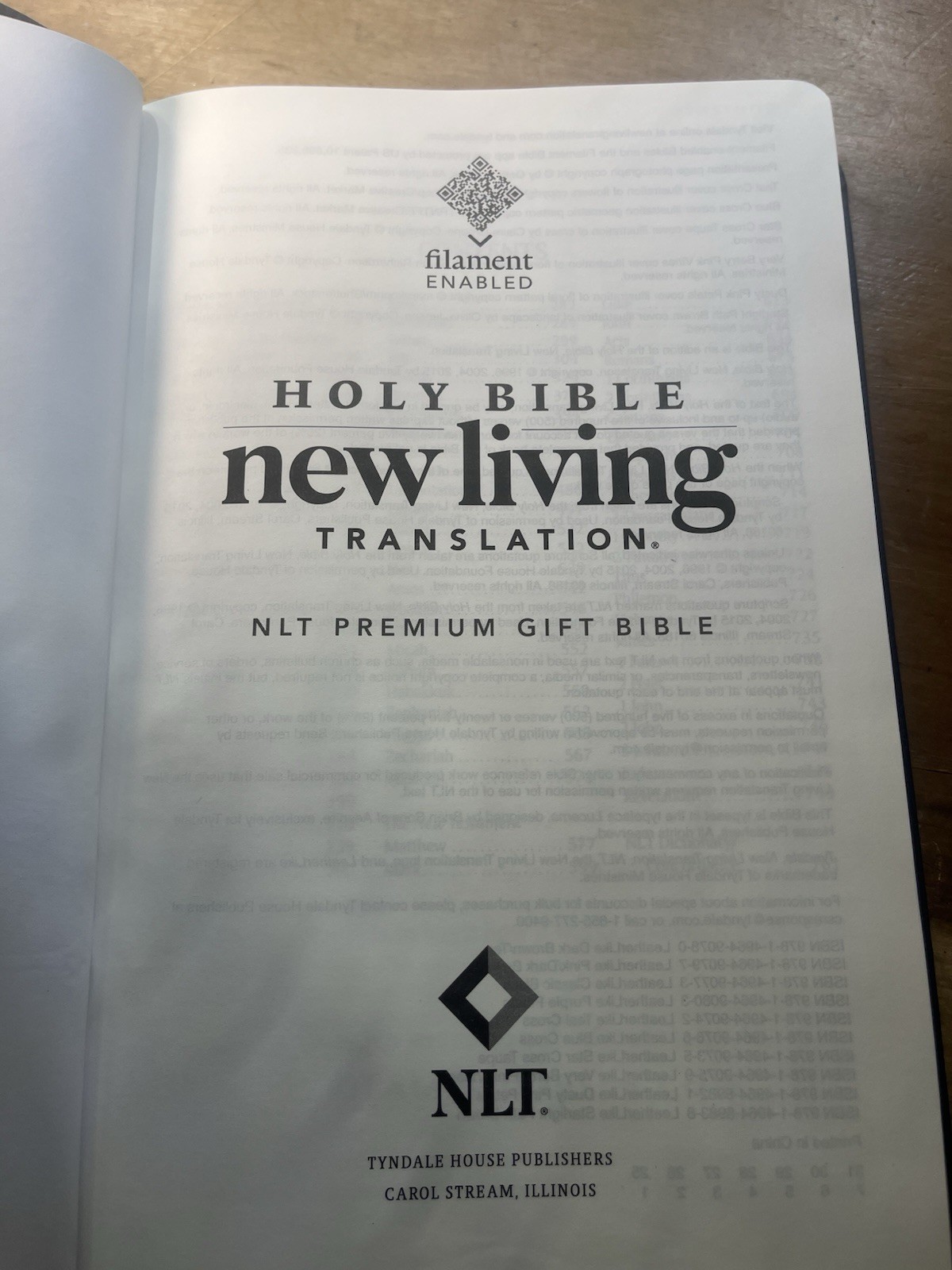 Premium Gift Bible Nlt, Filament Enabled (Leatherlike, Blue Cr Imitation Leather