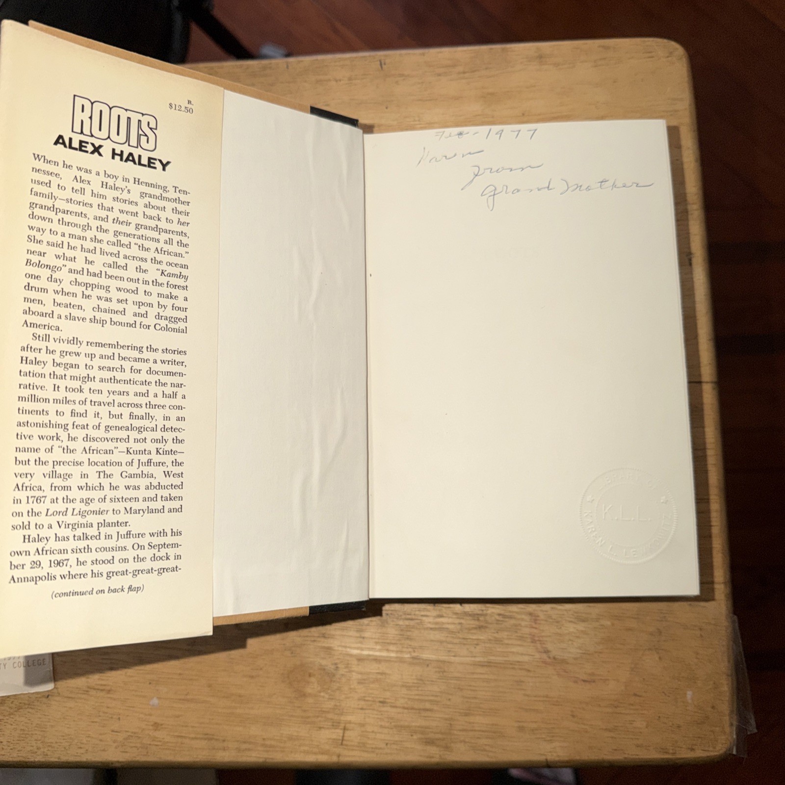 ROOTS by ALEX HALEY PRERELEASED 1st Edition W/SIGNED PROGRAM