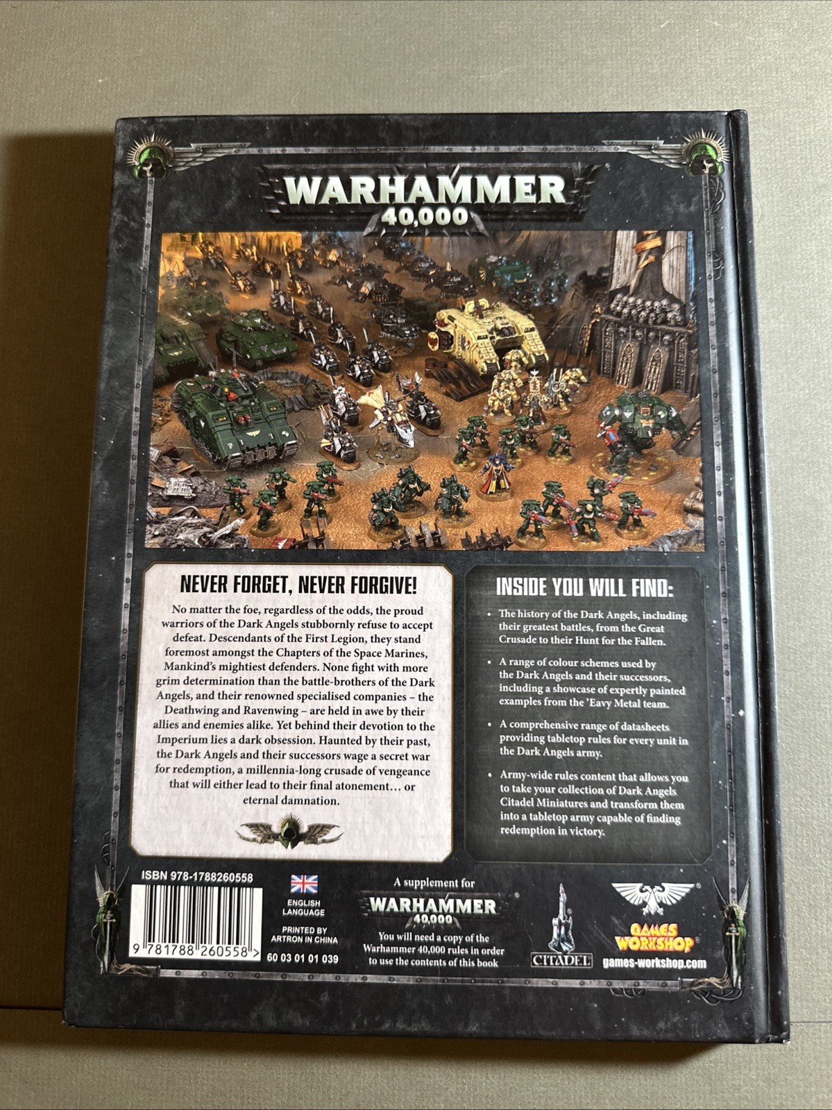 Warhammer 40k Codex Adeptus Astartes Dark Angels Book Hardcover 25A2528