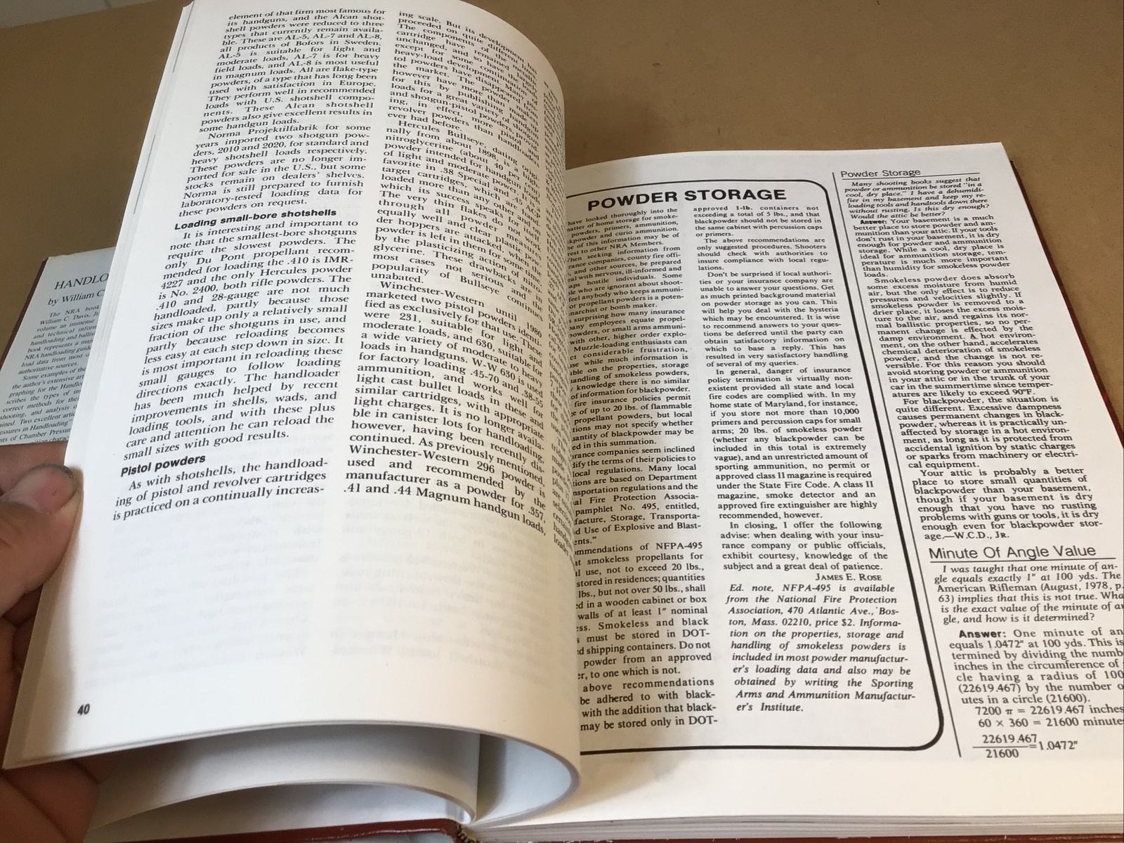 1981 HANDLOADING – A Publication of the NRA – 322 Pages With Dust Cover