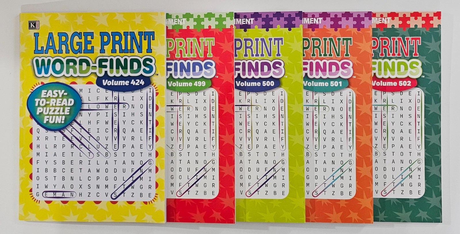 5 New Large Print Word-Finds Puzzle Books Kappa Games Vol #424-502~ Search,Hunt