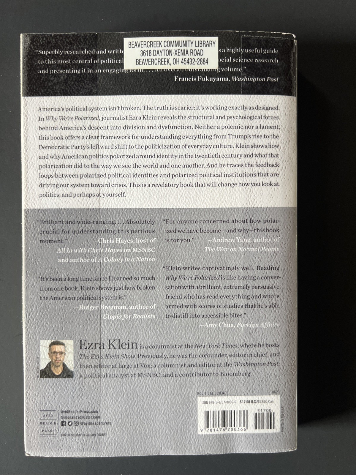 Why We’re Polarized by Ezra Klein (2020, Trade Paperback)