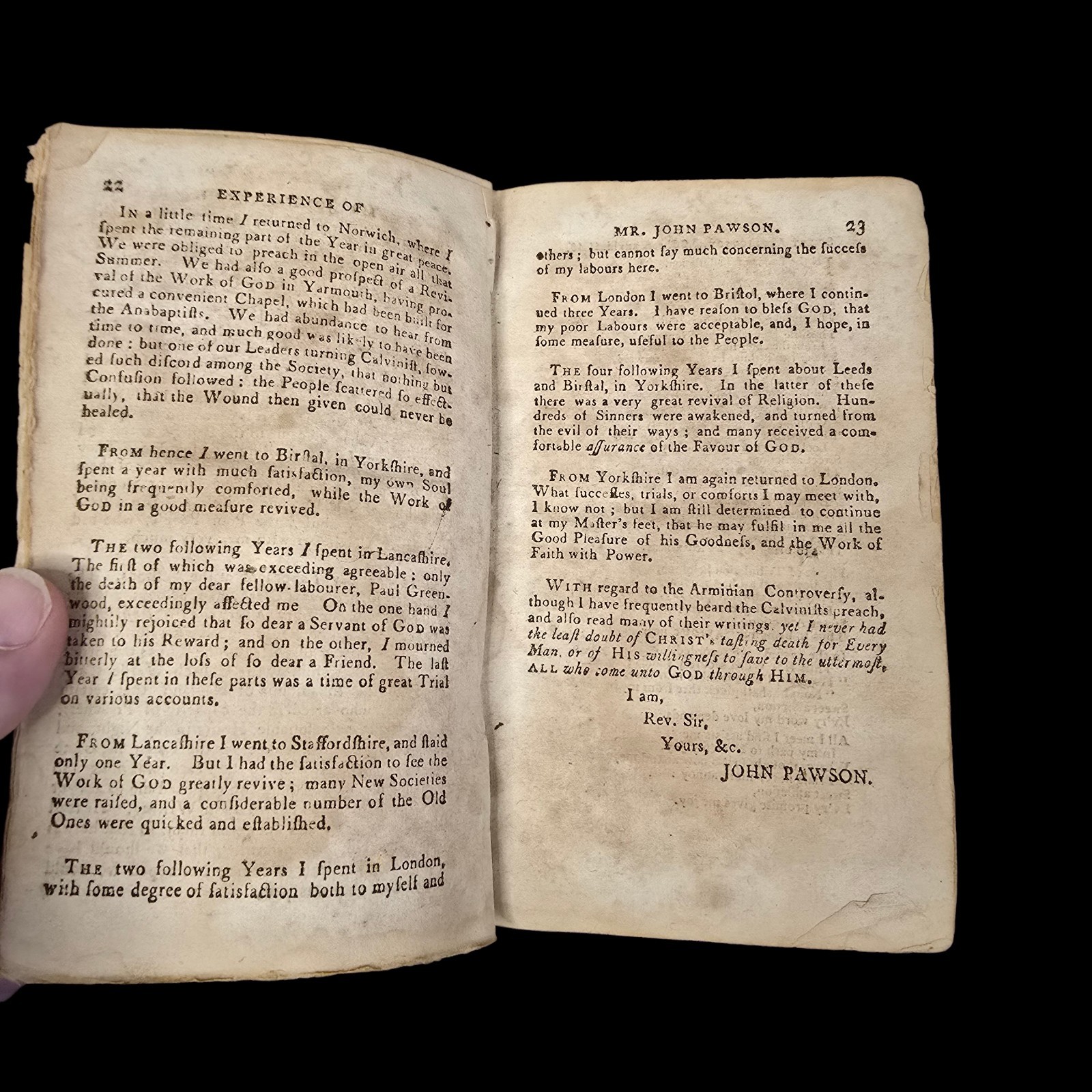 John Wesley. The Experience of Several Eminent Methodist Preachers 1812